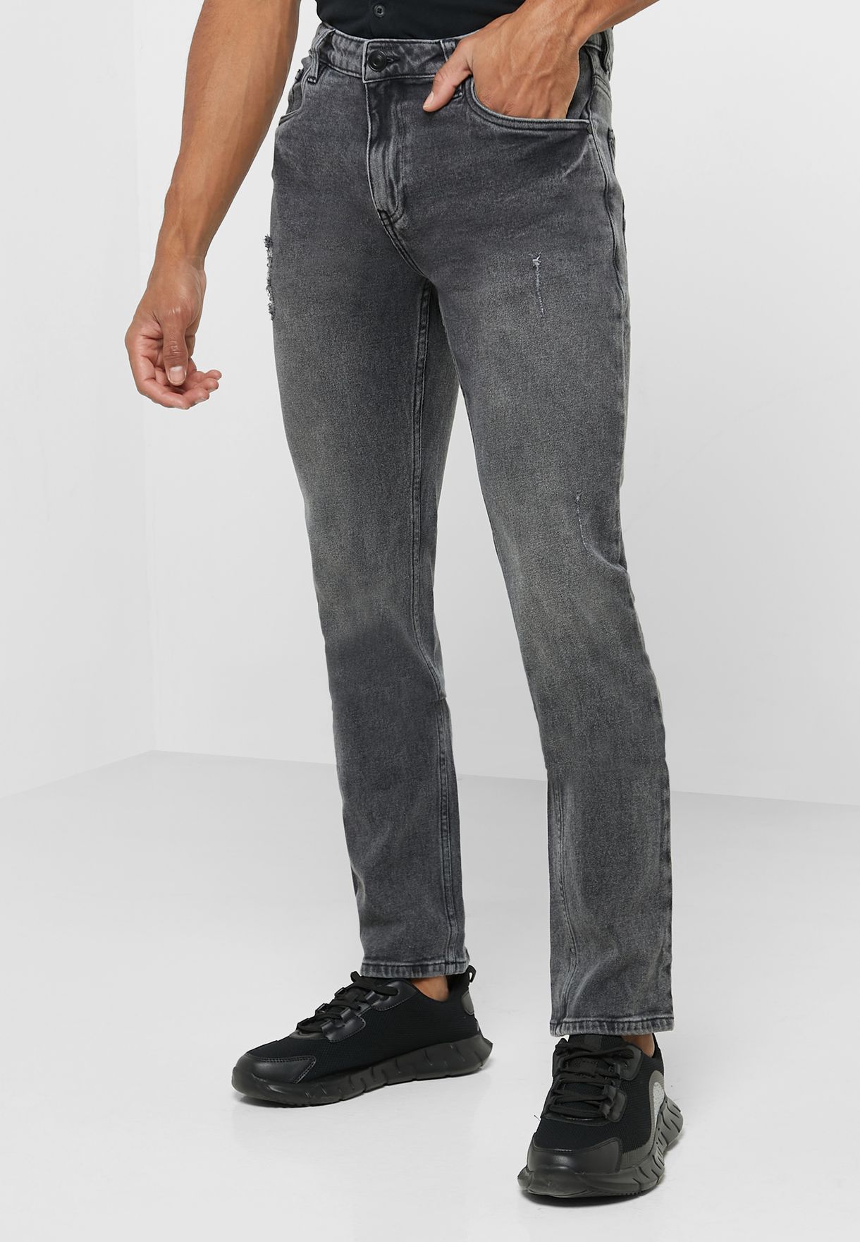 Slim Fit Distress Jean