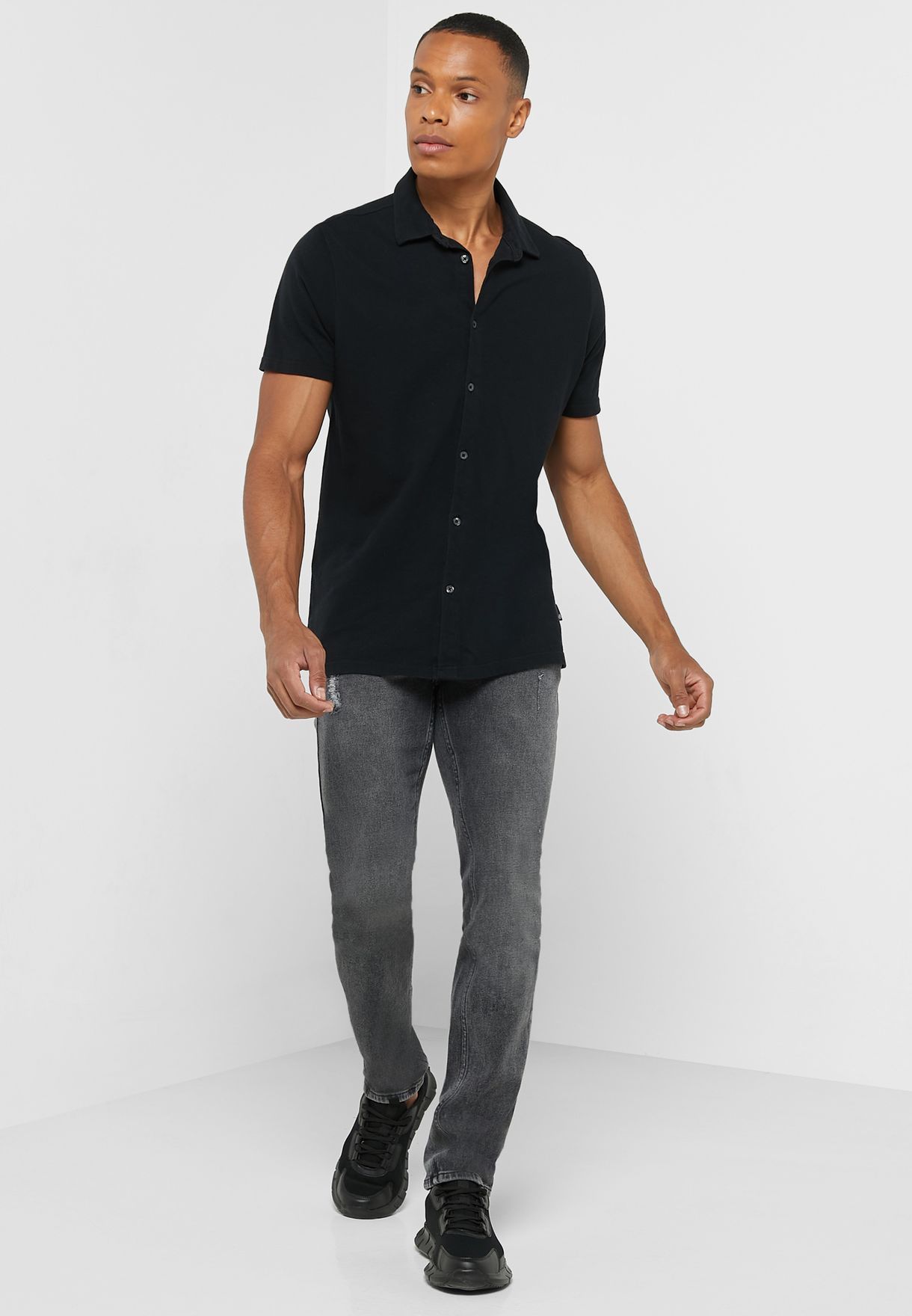 Slim Fit Distress Jean