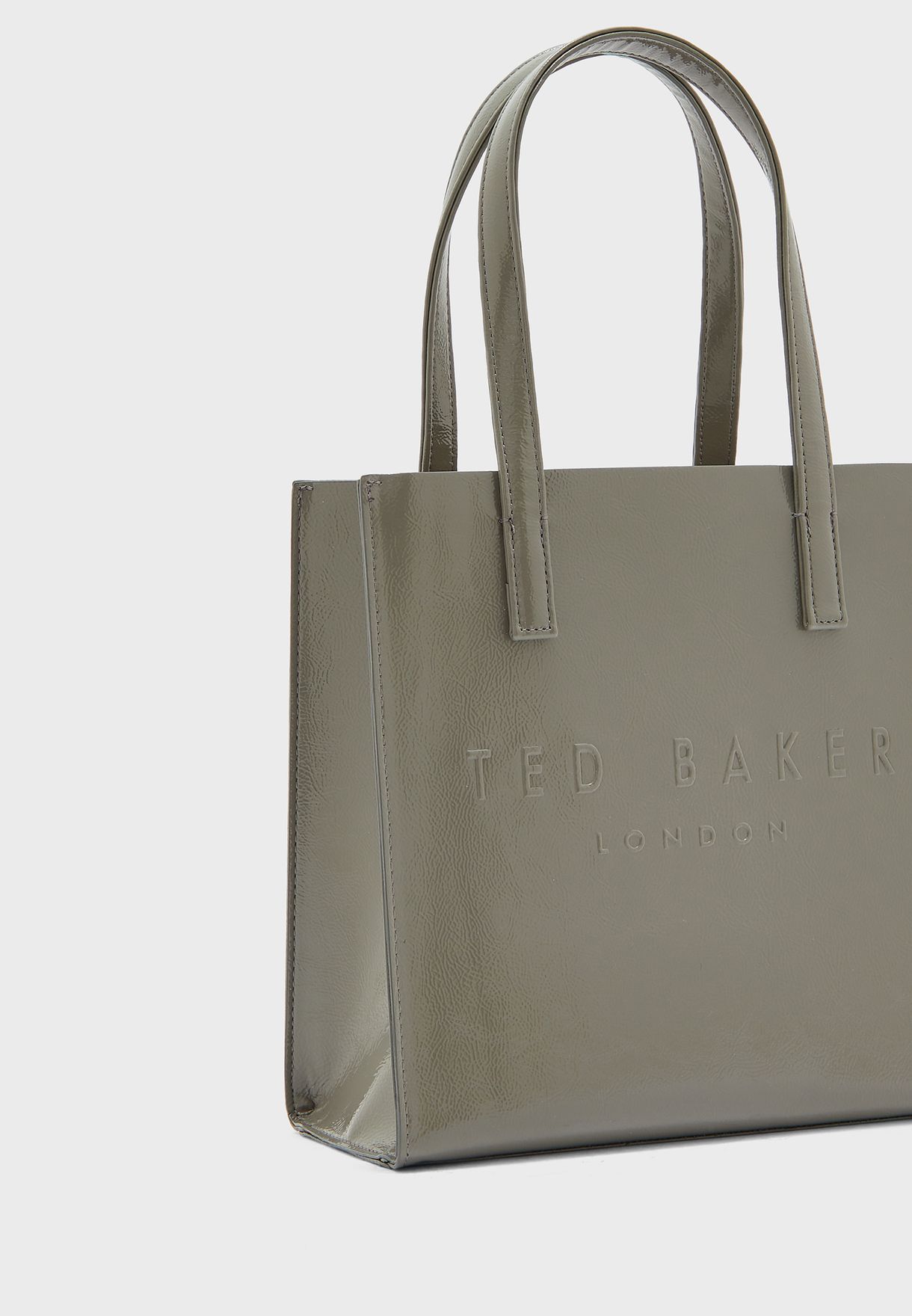 Buy Ted Baker grey Alicon Patent Embossed Small Icon Shopper for Women ...