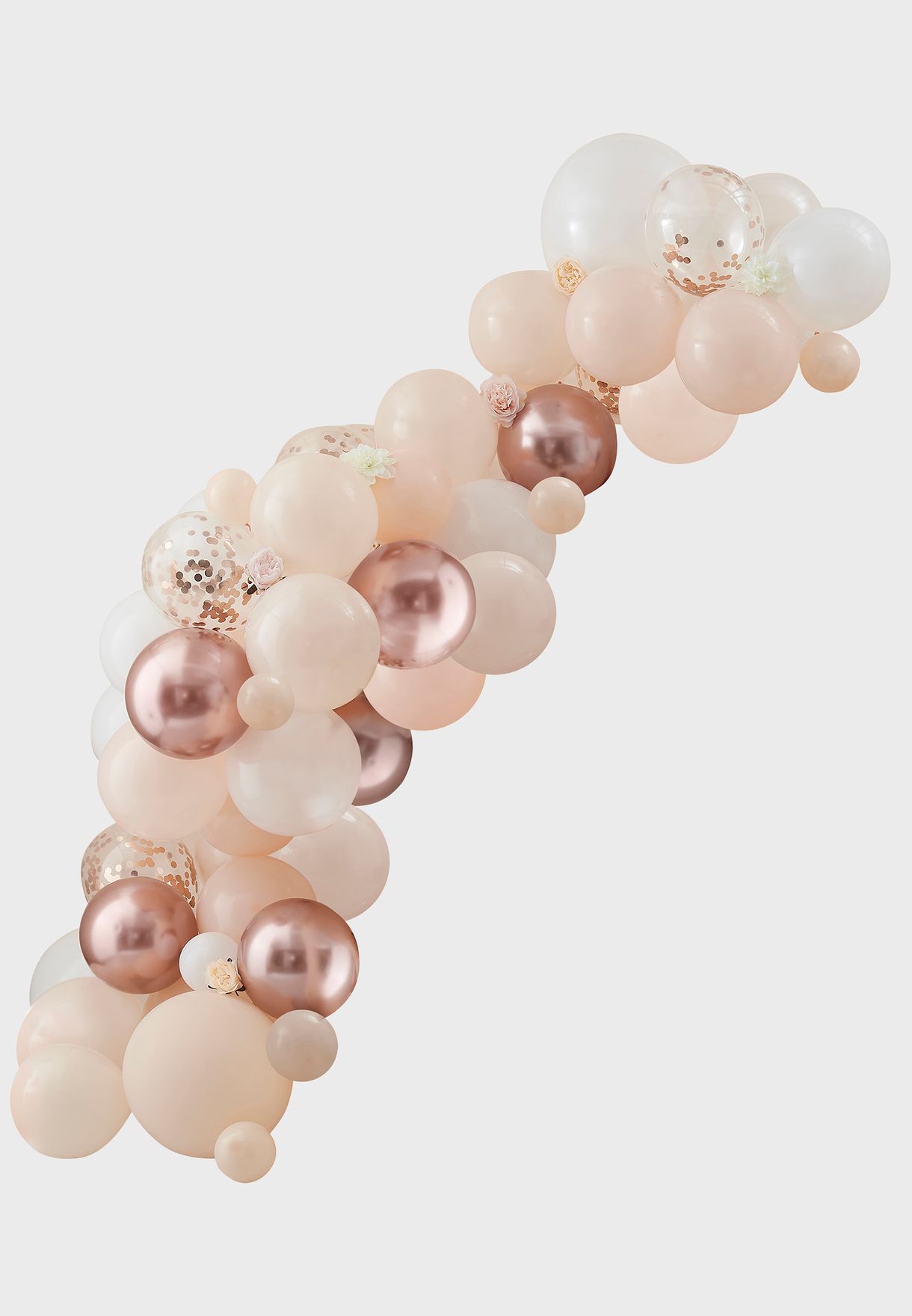 Balloon Arch - Peach, White And Rose Gold Confetti