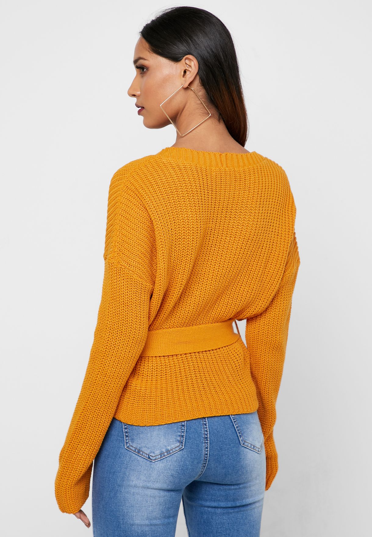 missguided orange cardigan