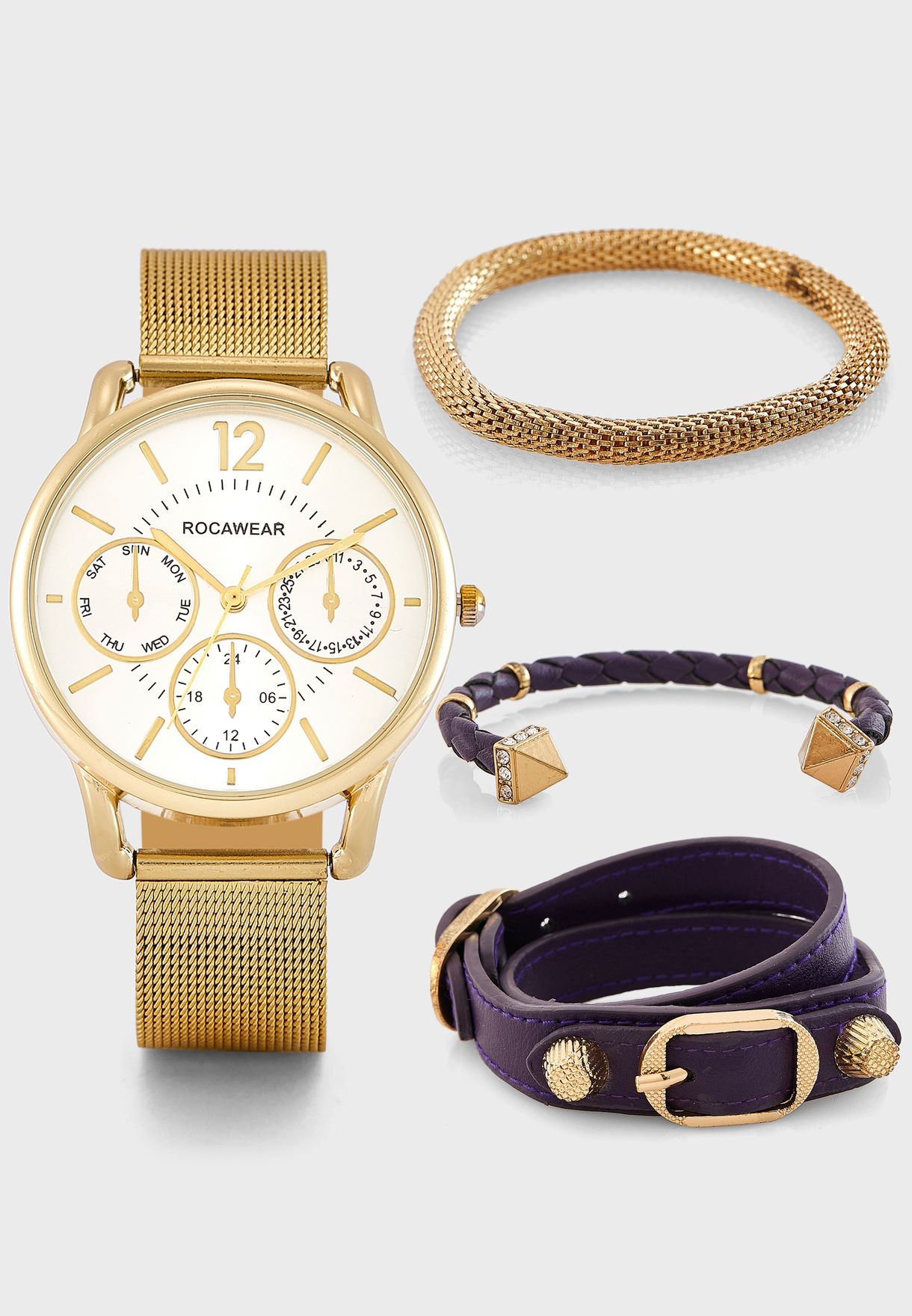 Buy Rocawear gold Watch + Bracelet for Women in MENA, Worldwide