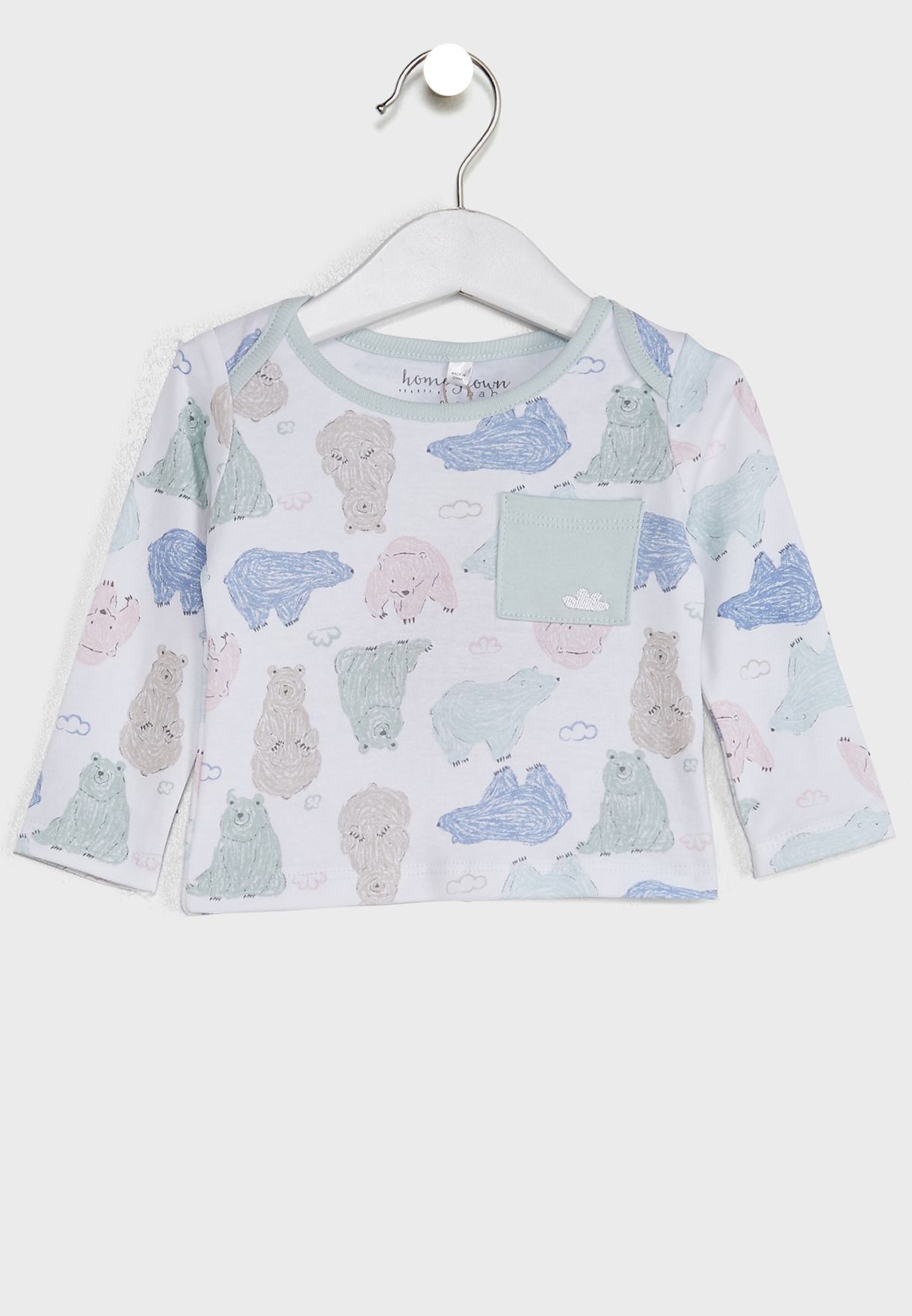 Infant Bear Print T-Shirt And Jogger Reversible Set