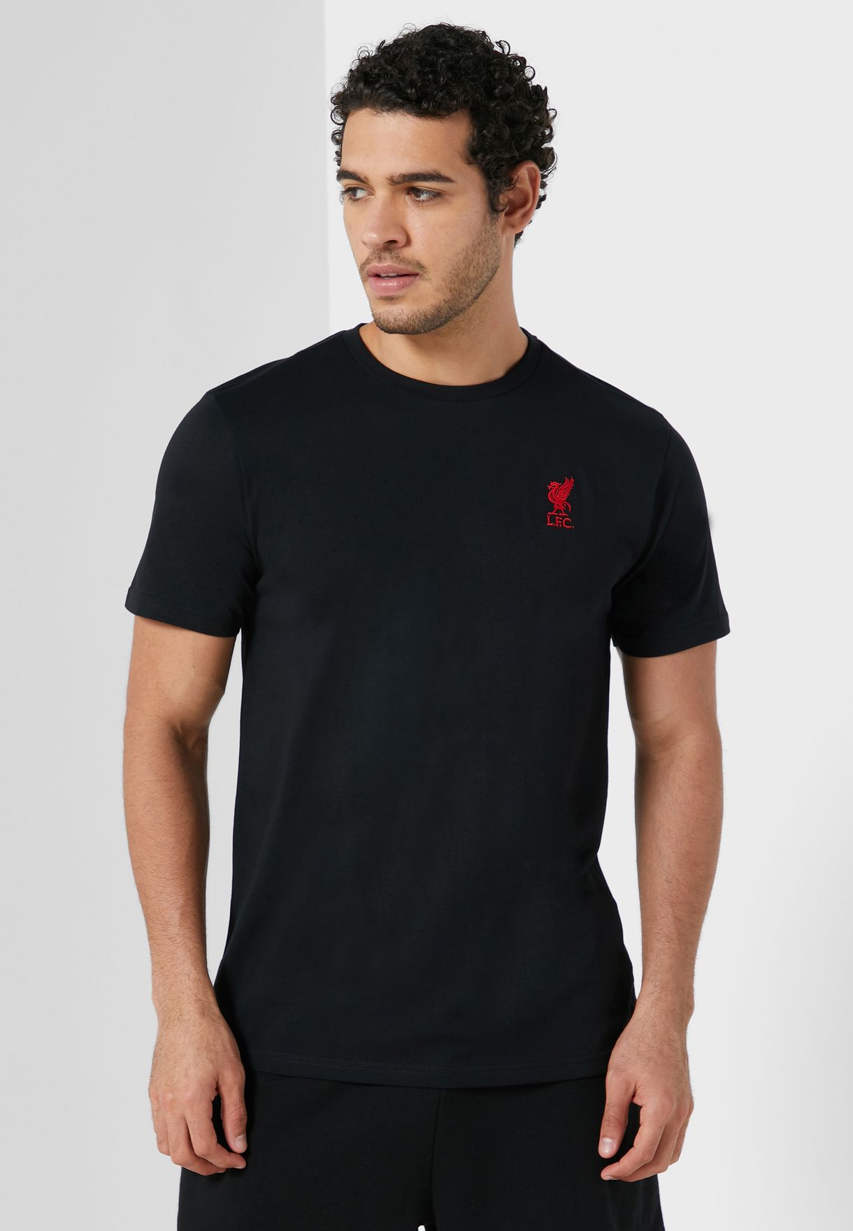 Liverpool FC Liverbird T Shirt Mens Black M 