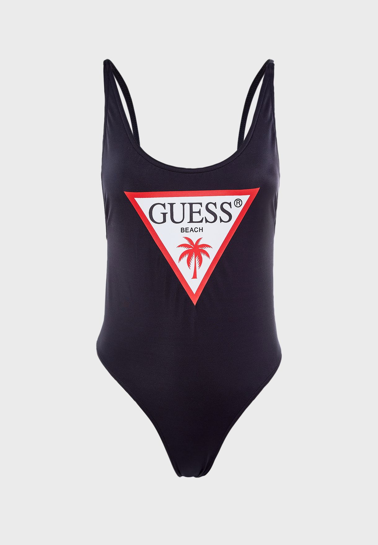 guess one piece logo swimsuit