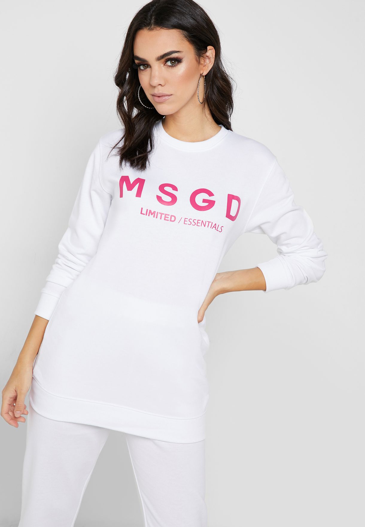 white slogan sweatshirt