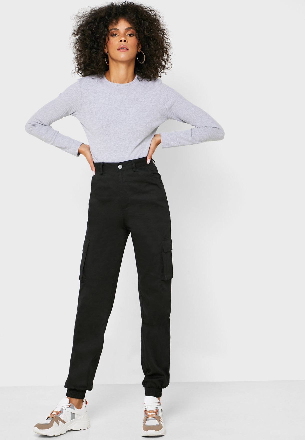 womens tall black cargo pants