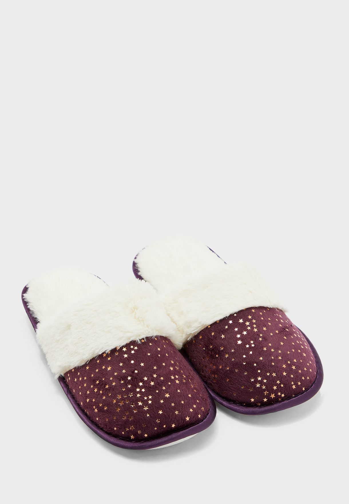 purple mule slippers