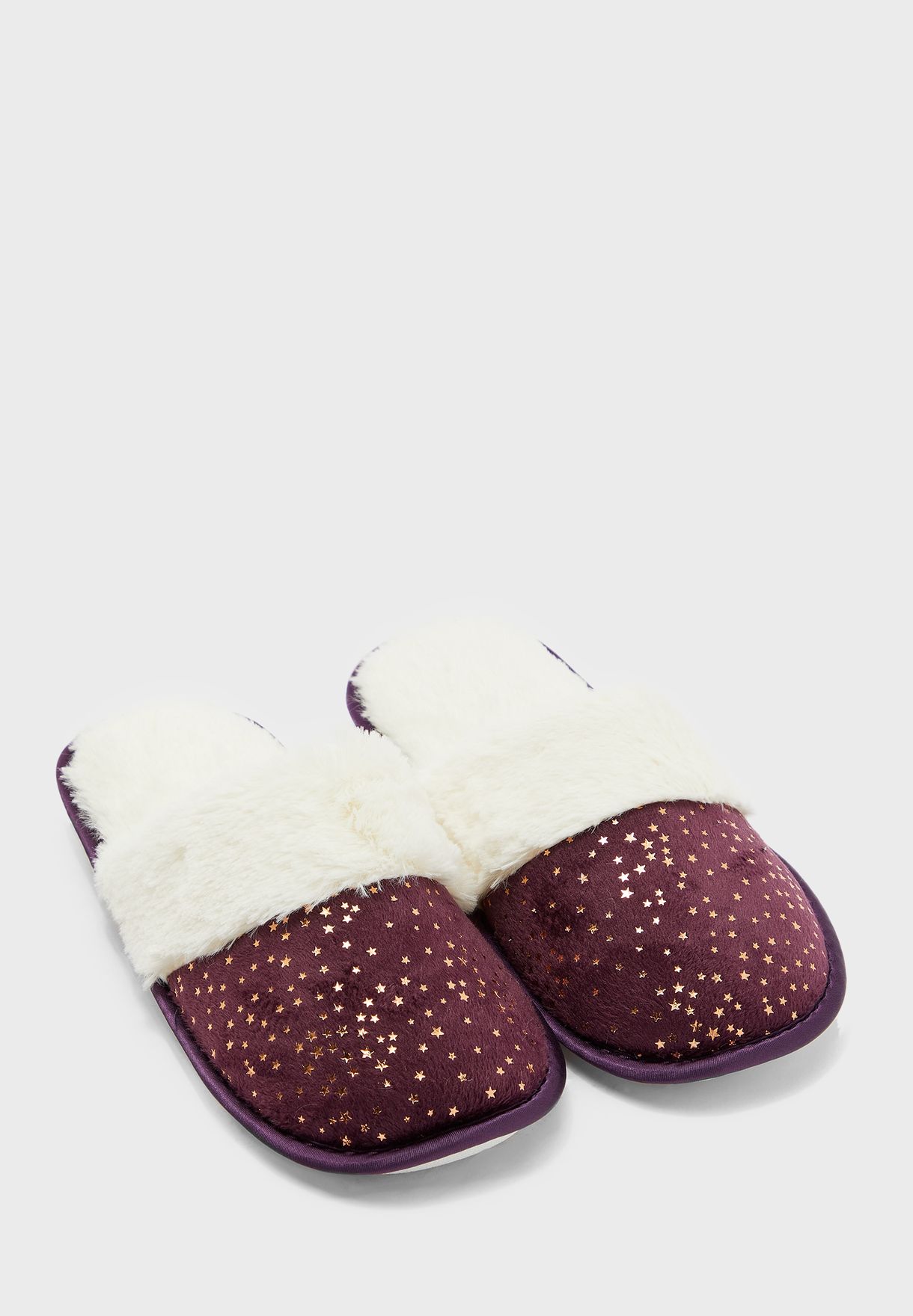 ginger fur slippers