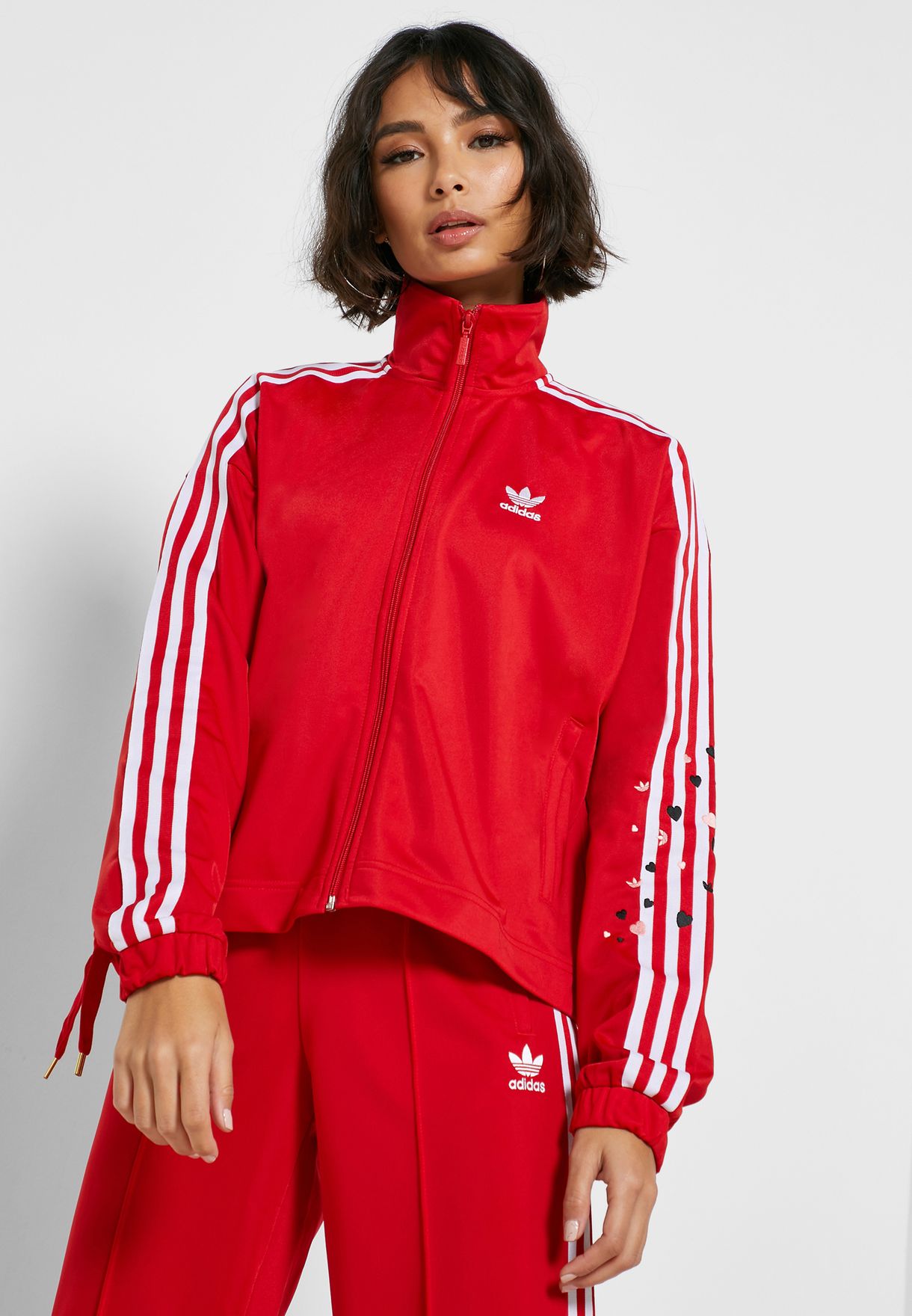 Buy adidas Originals red Logo 3 Stripe Track Jacket for Women in MENA ...