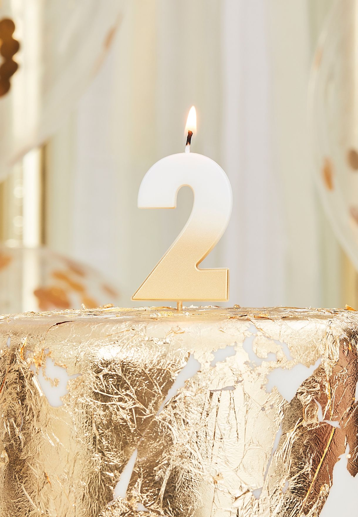 Gold Ombre Number Candle - 2