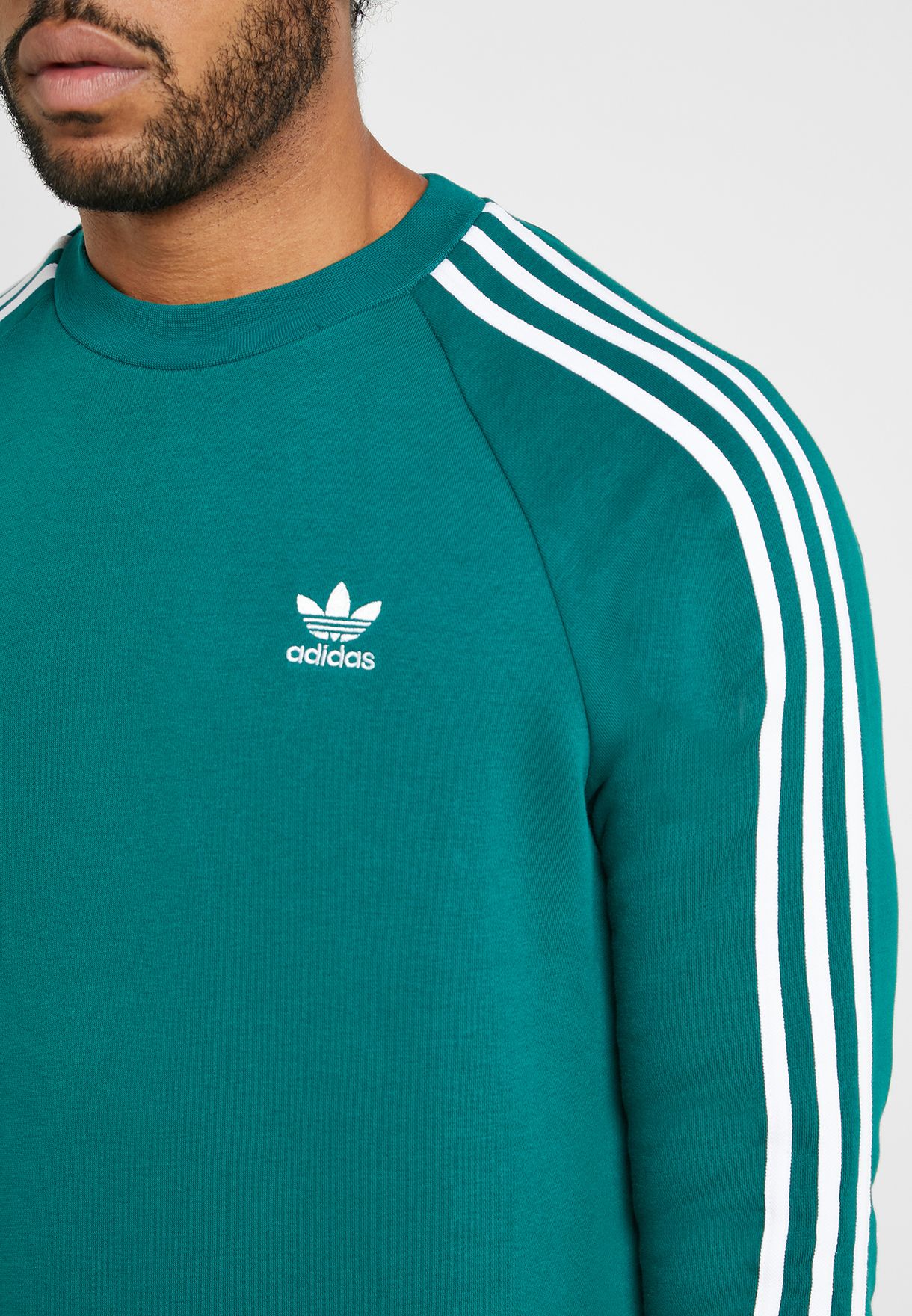 Buy adidas Originals green 3 Stripe Sweatshirt for Men in Dubai, Abu Dhabi