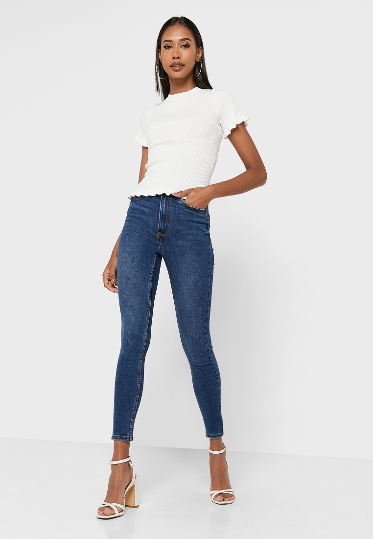 Buy Look blue Skinny Straight Jeans for Women in Abu Dhabi