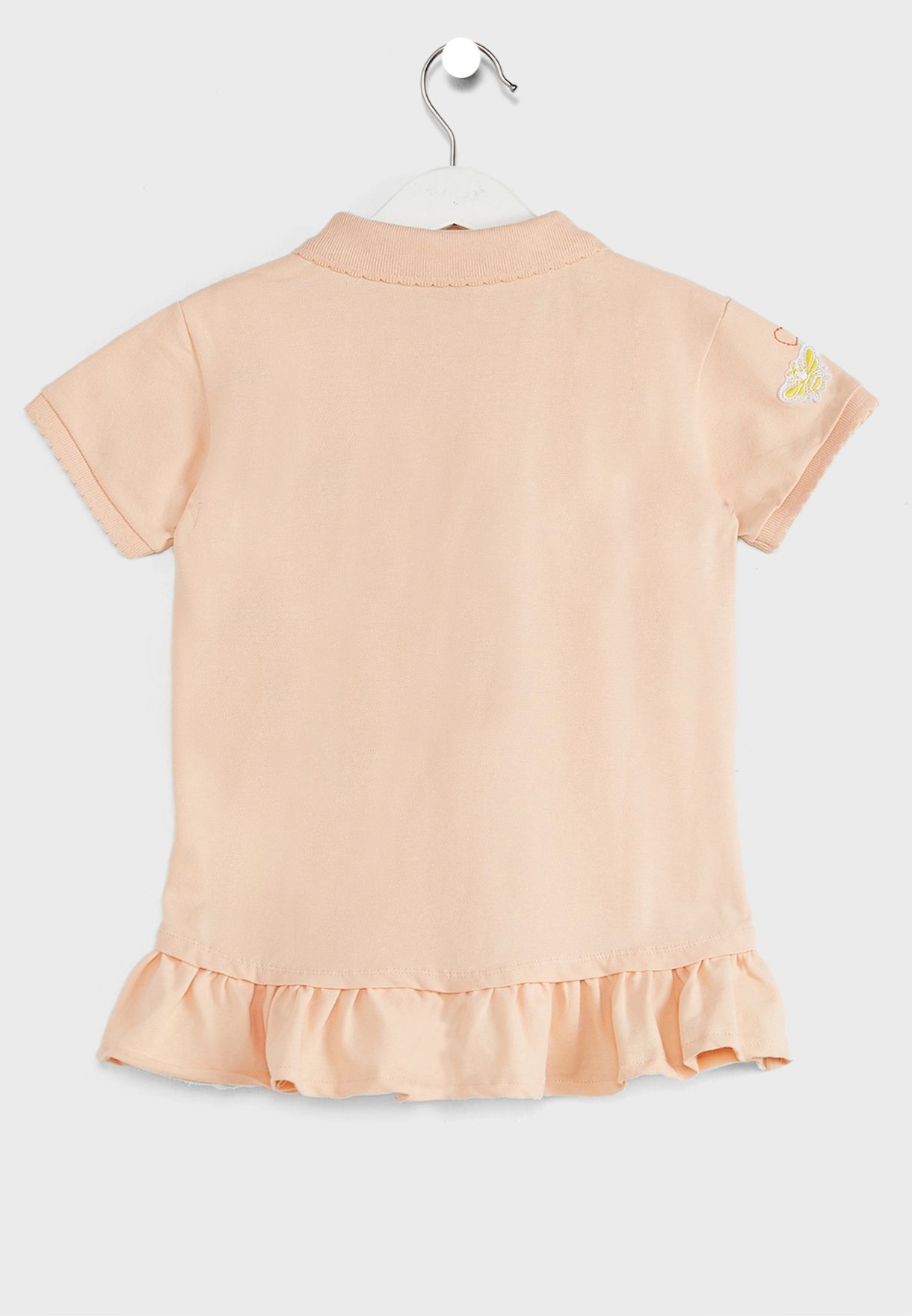 Kids Embroidered Flower Polo