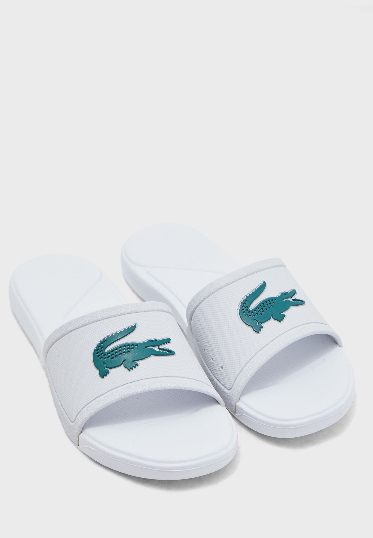 lacoste white slides