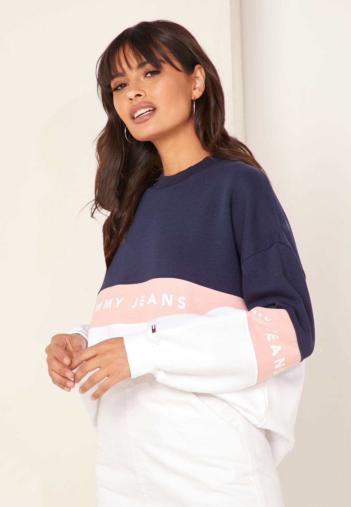 tommy jeans colorblock crew