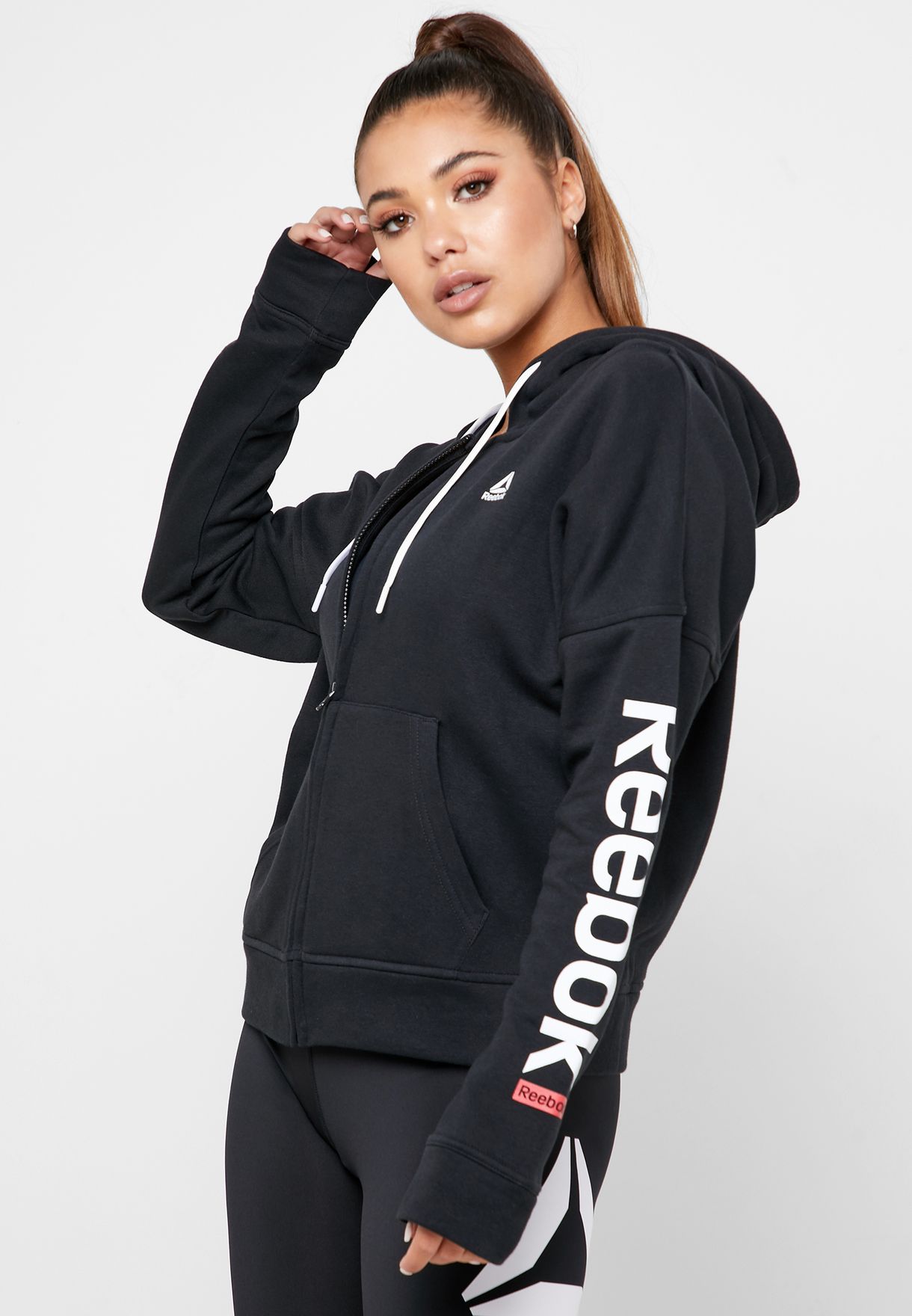 reebok black hoodie