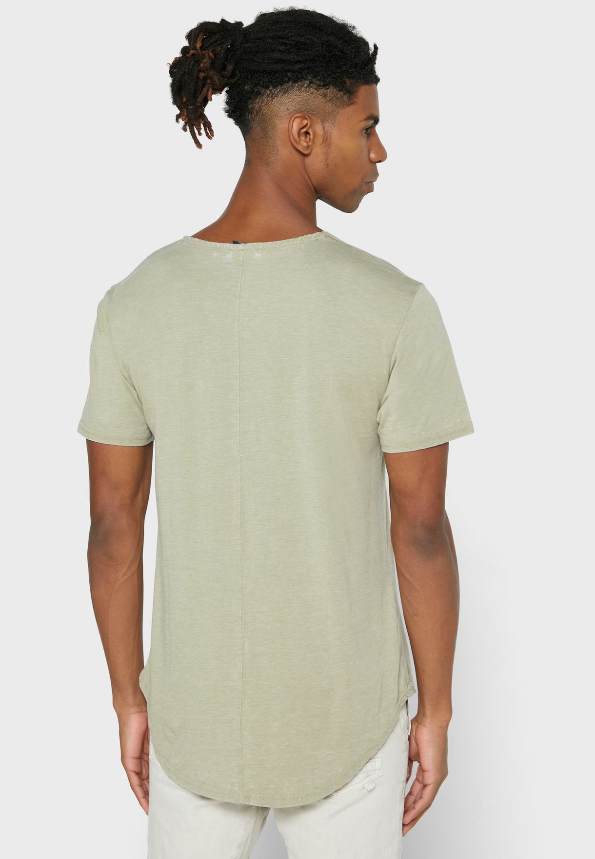 longline crew neck t shirt