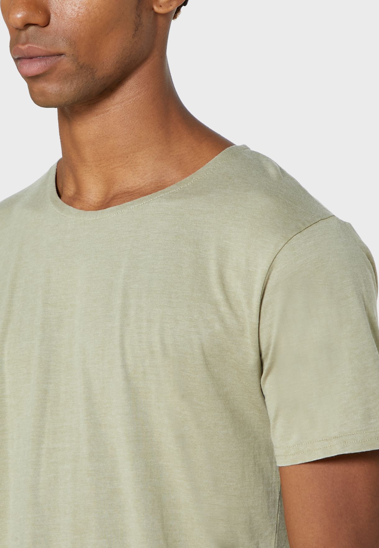 longline crew neck t shirt