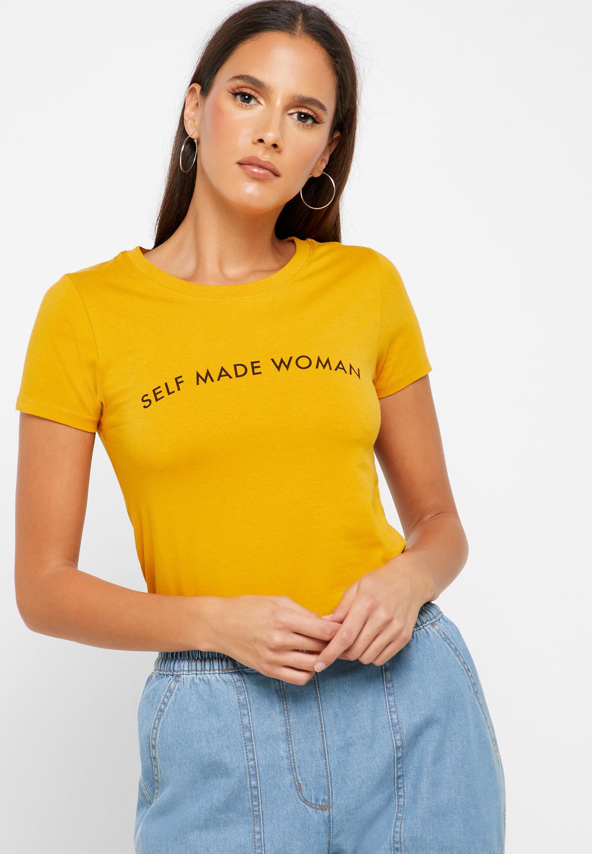 yellow slogan top