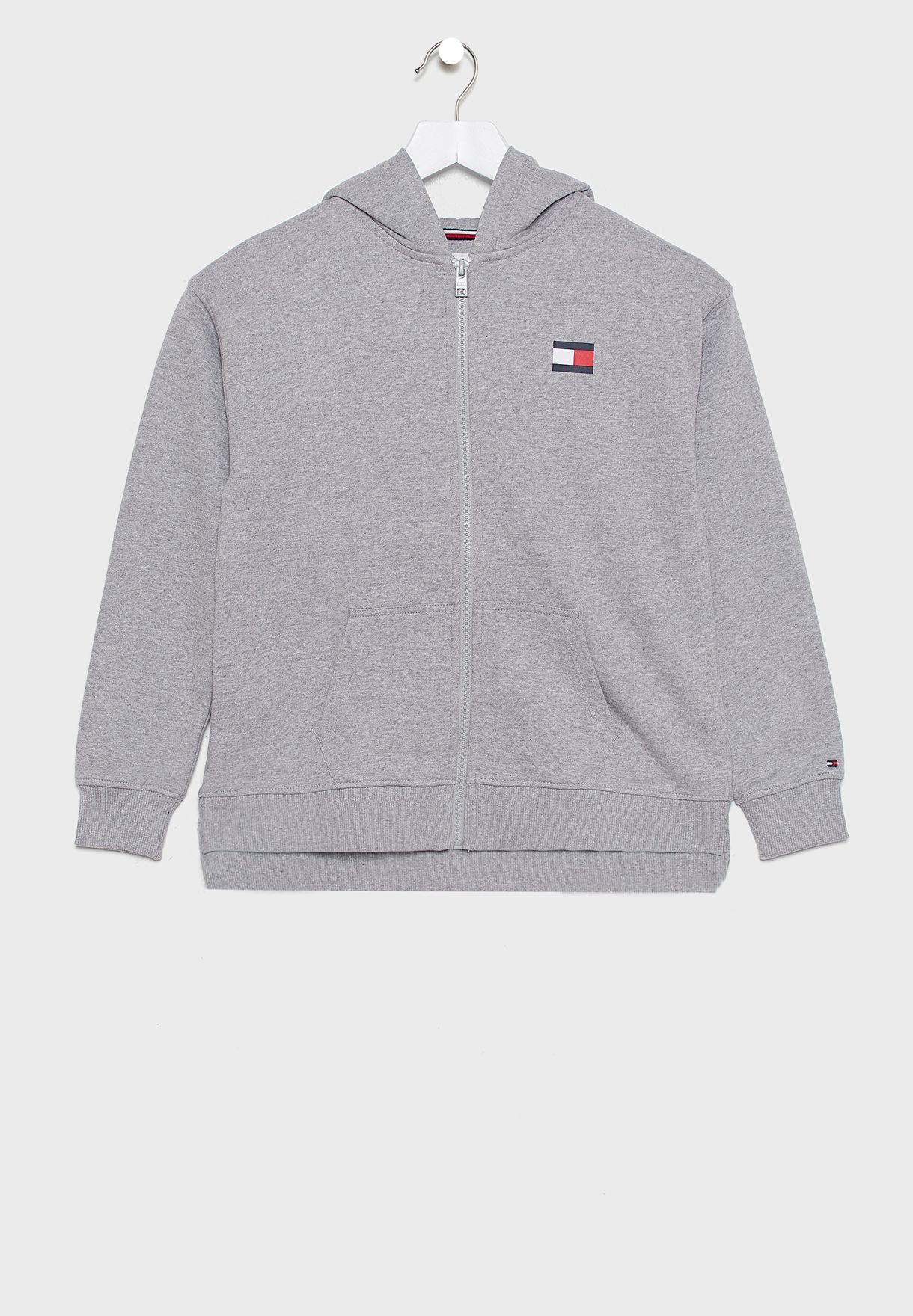 tommy hilfiger logo zip hoodie