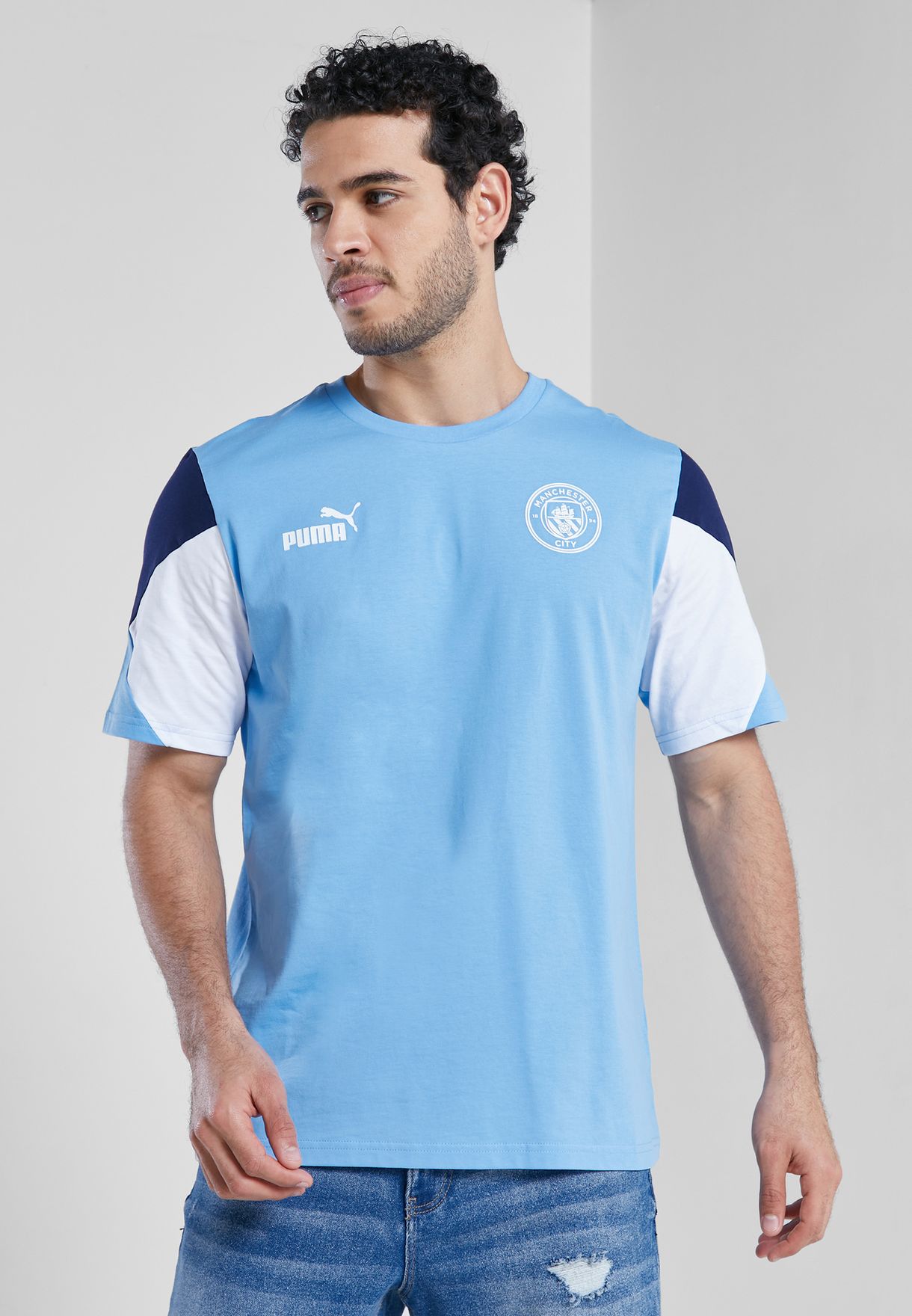 Buy PUMA blue Manchester City Ftbl culture T-Shirt for Men in Dubai ...