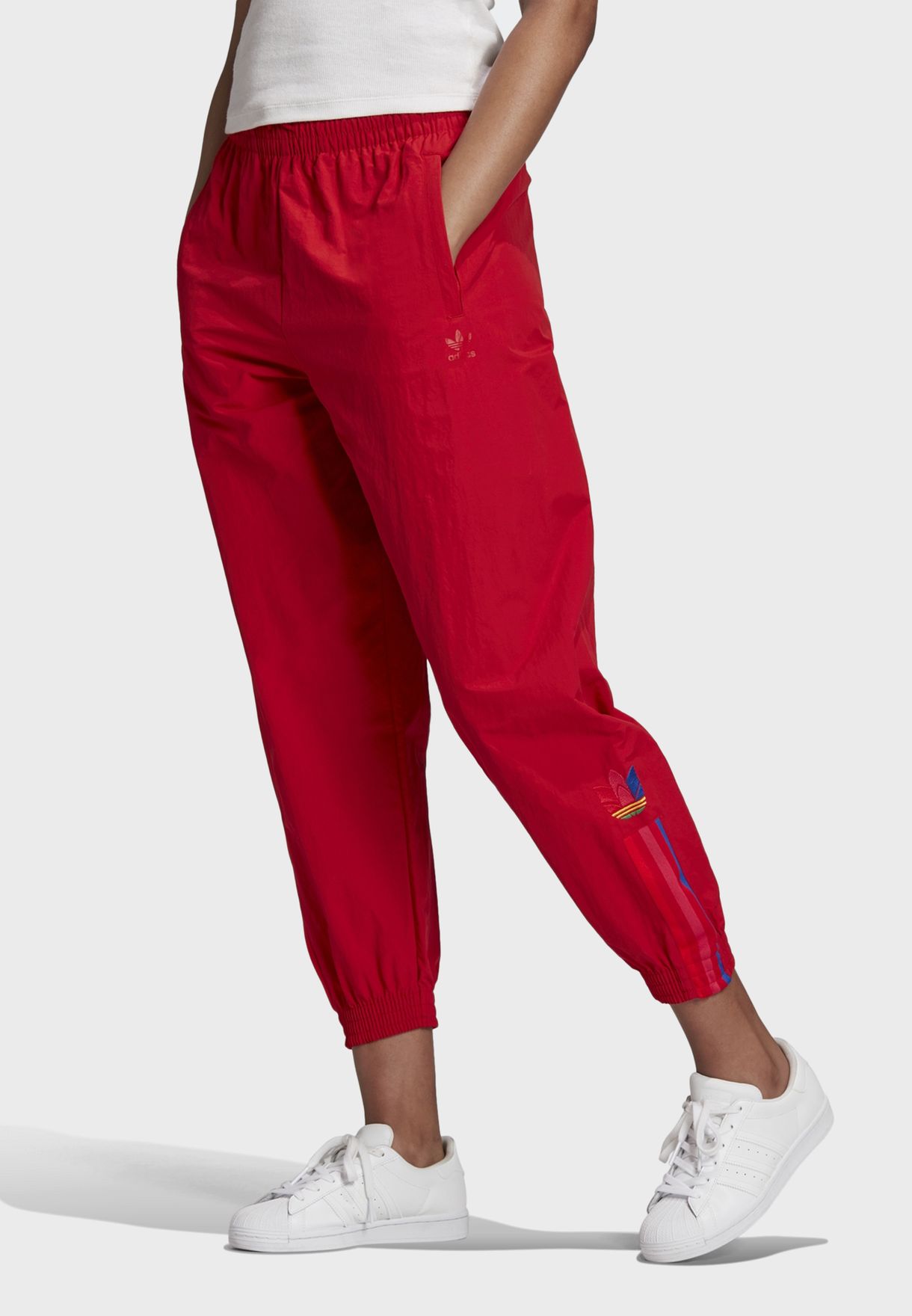 womens adidas red track pants