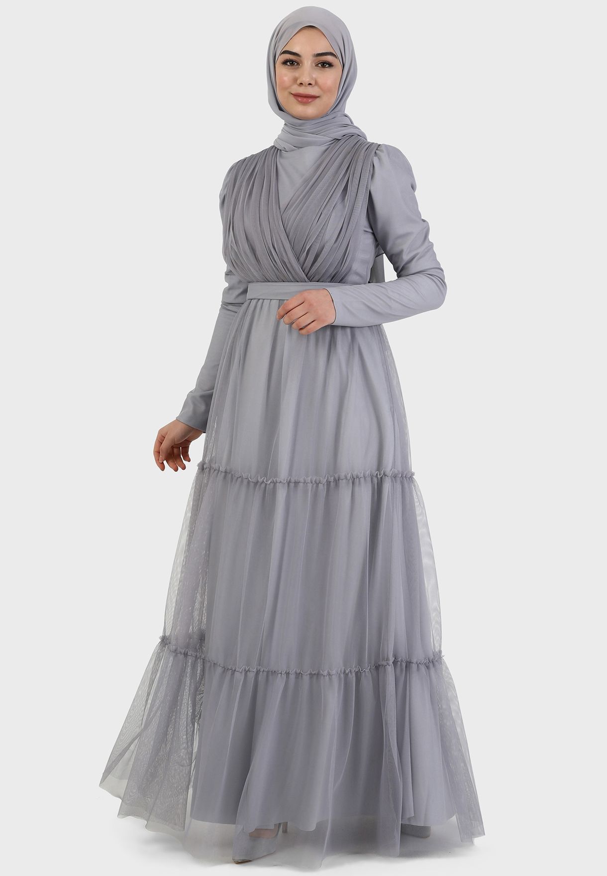 Pleated Tiered Dress