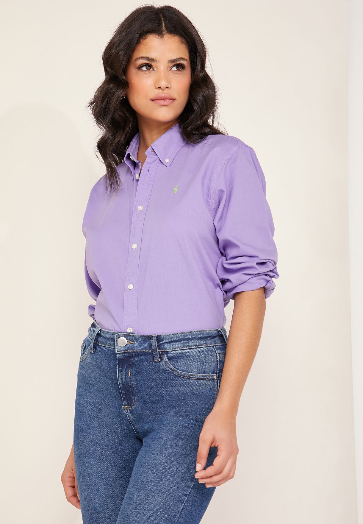 Buy Polo Ralph Lauren purple Logo Shirt for Women in Riyadh, Jeddah