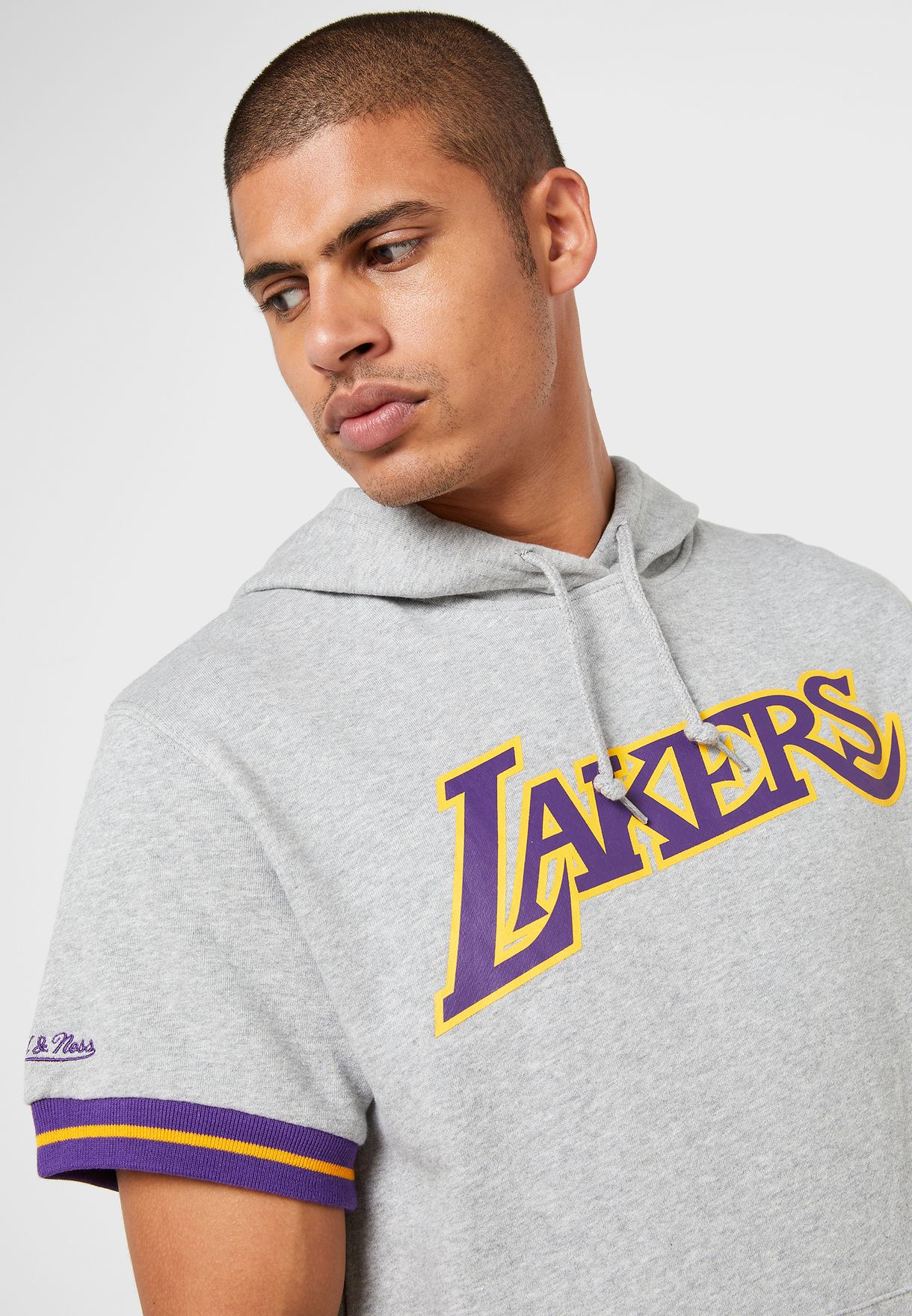 lakers cut off hoodie