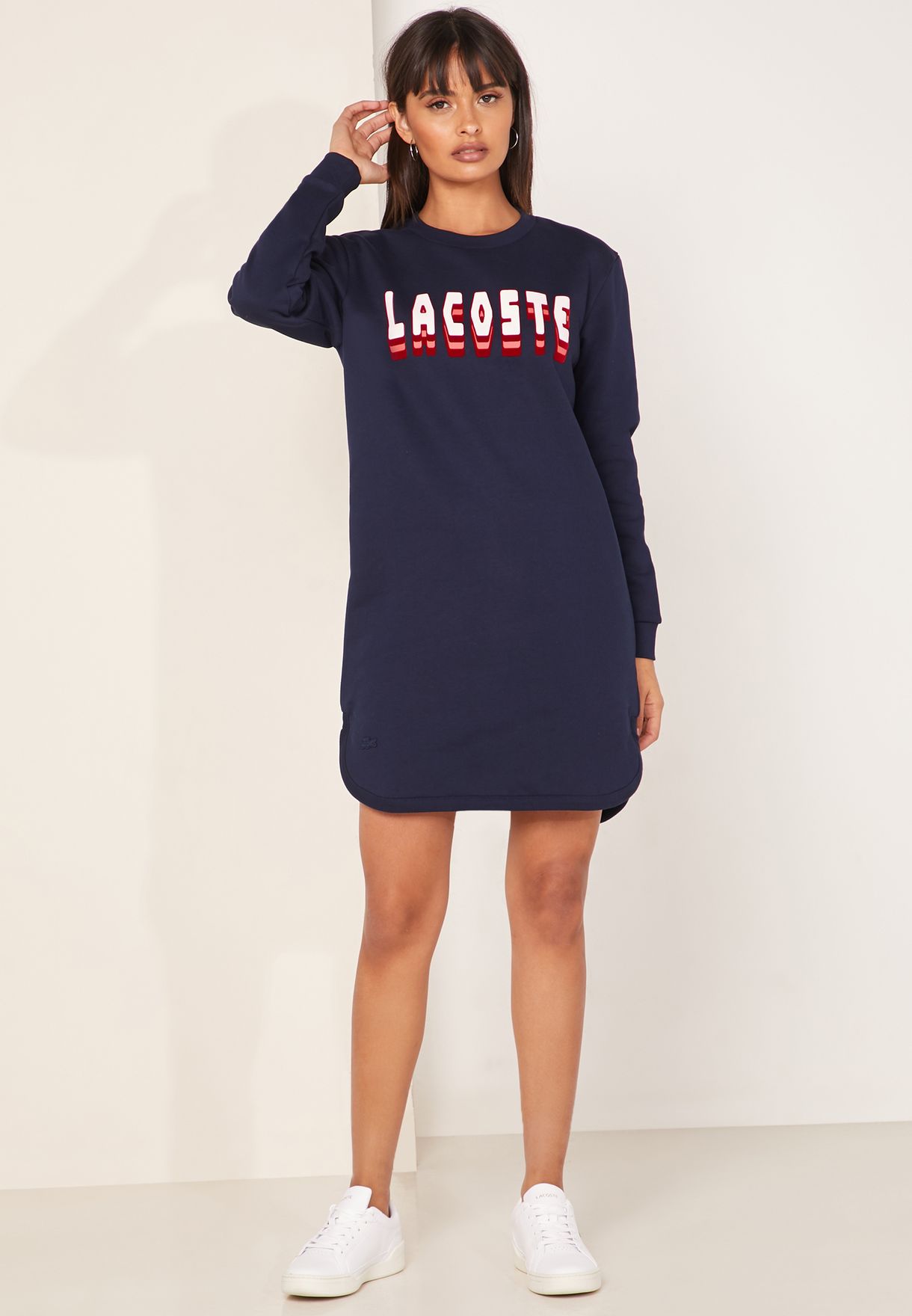 Buy Lacoste navy Logo Sweatshirt Dress 