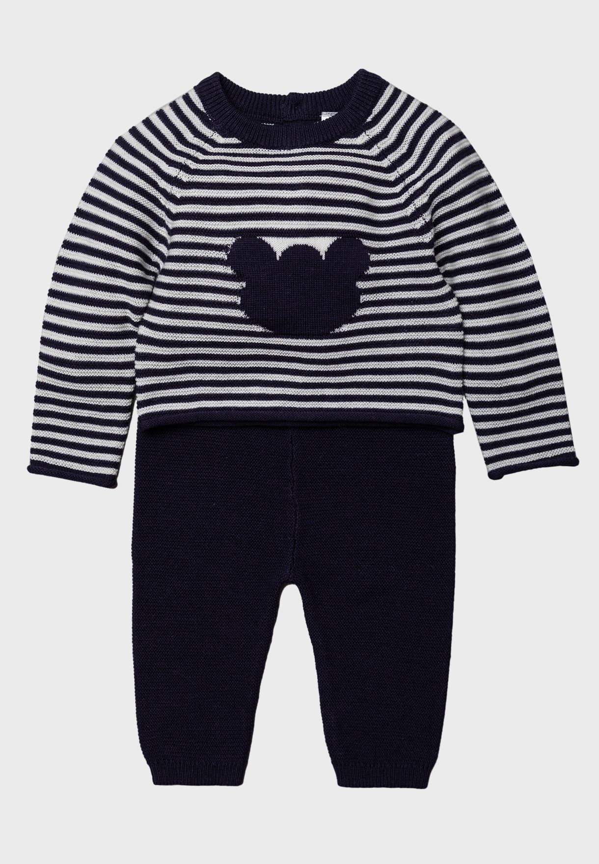 Infant Heart Knitted Jumper And Bottom Set