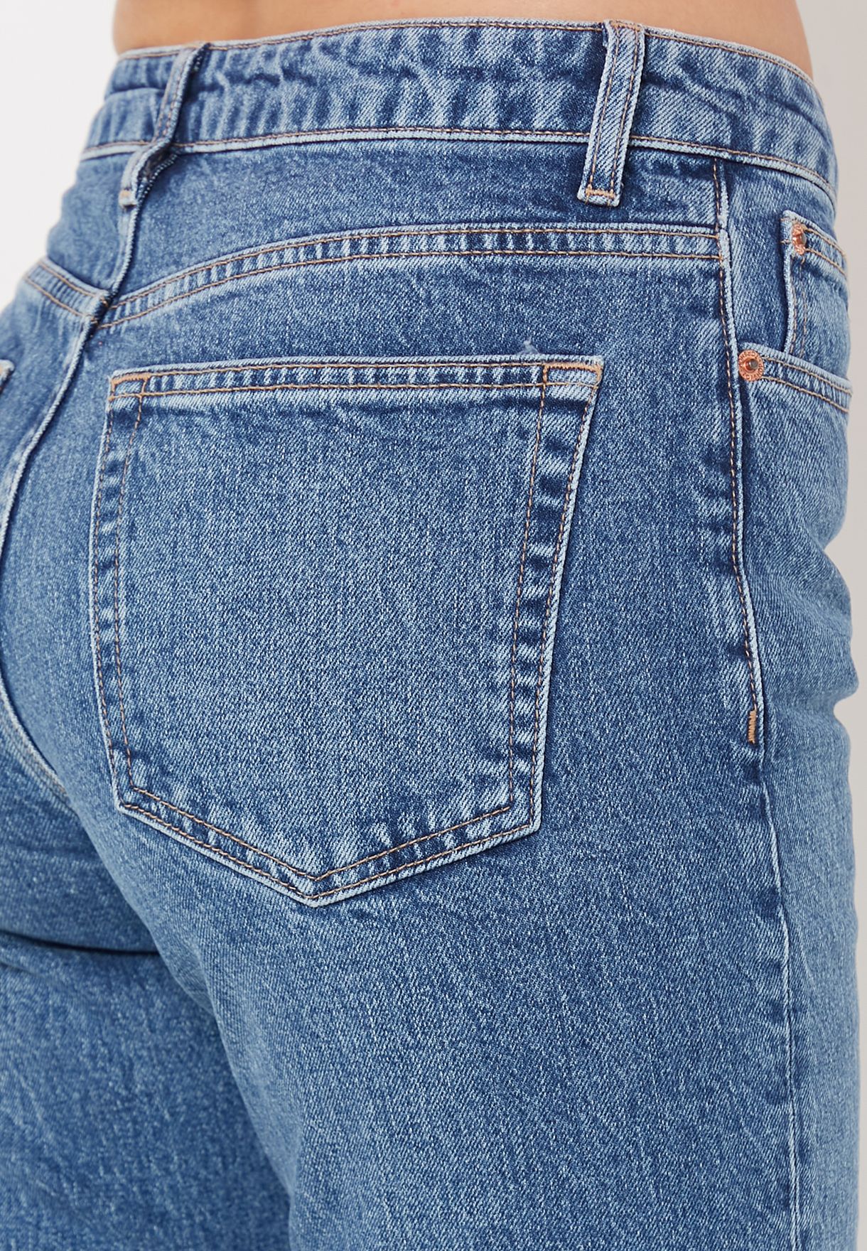 High Waist Straight Jeans