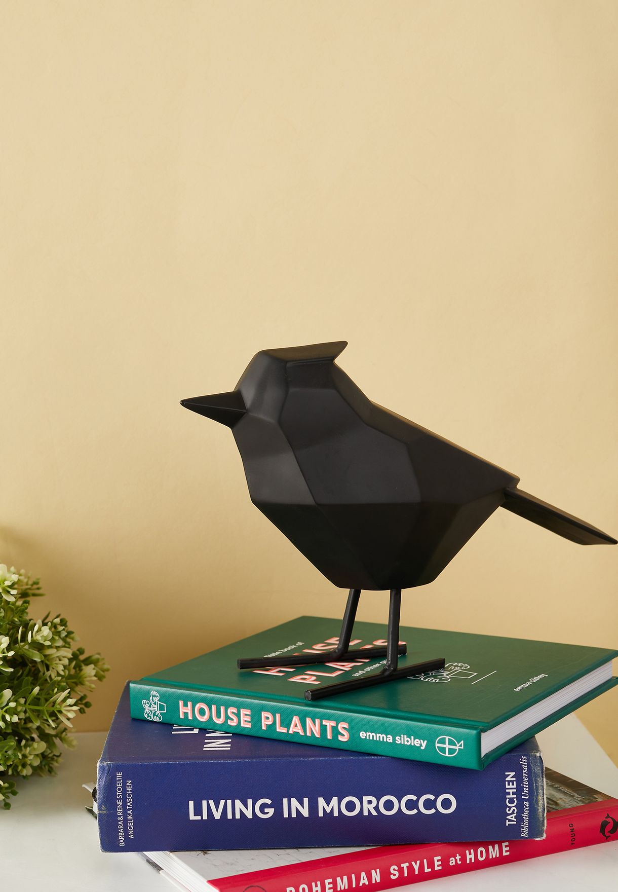 Matte Black Large Bird Statue