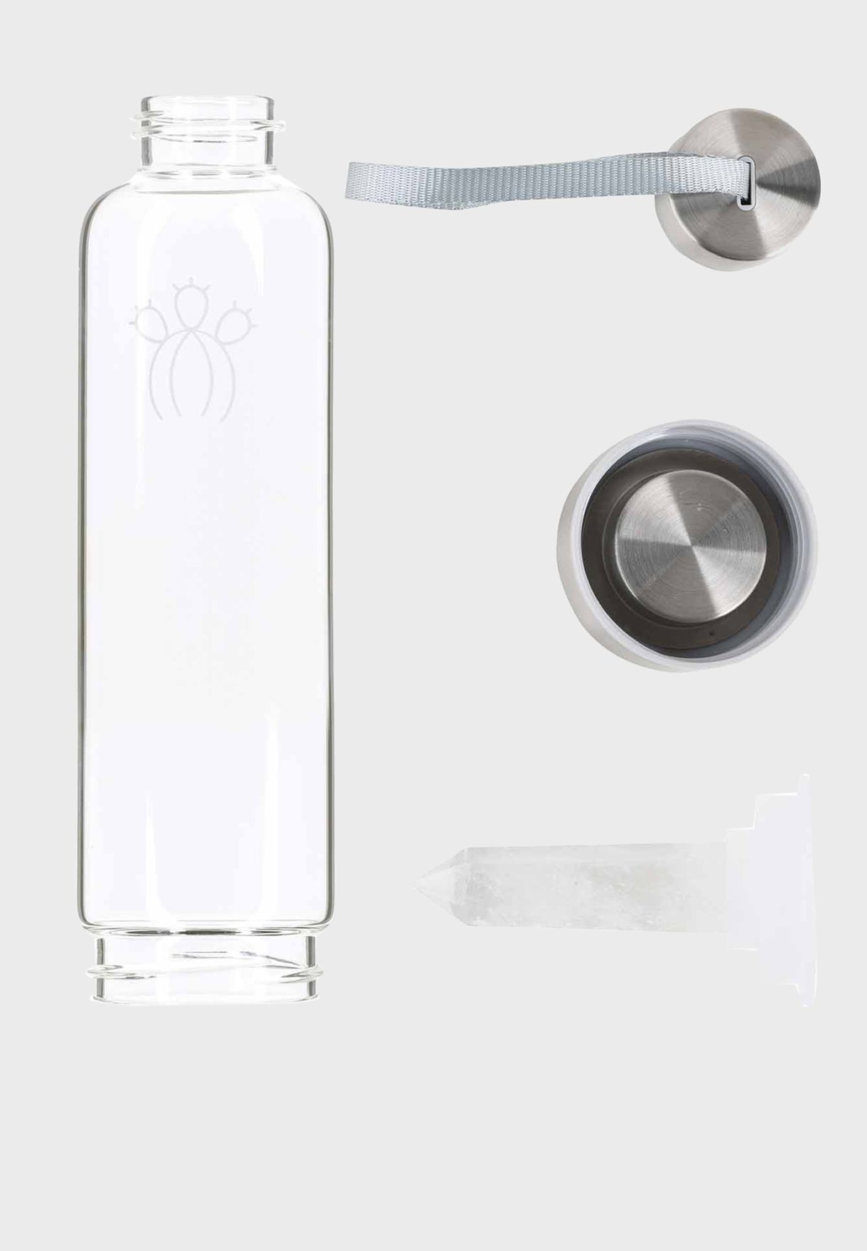 Clear Quartz Interchangeable Crystal Water Bottle