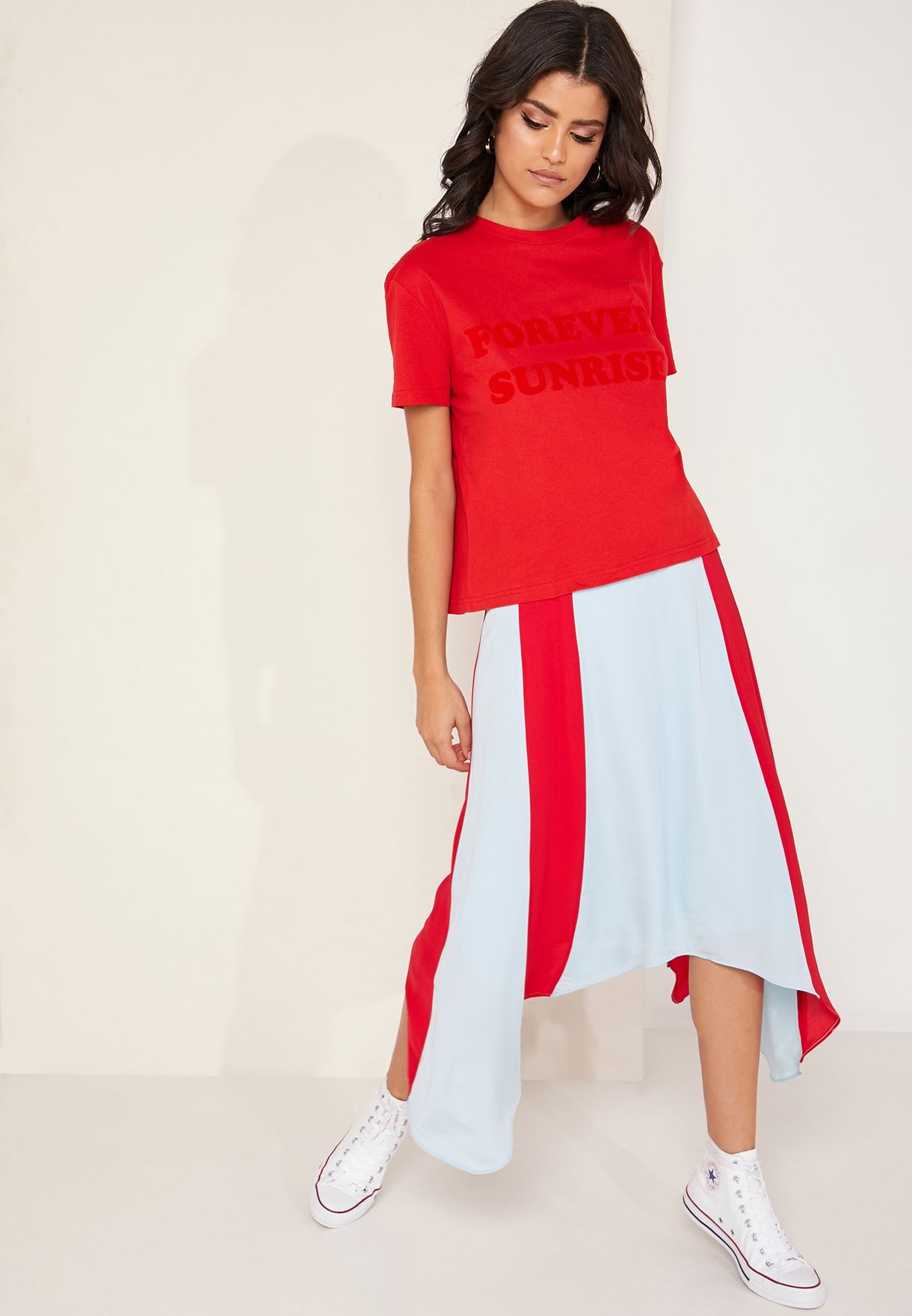 Charlie Colourblock Asymmetric Skirt