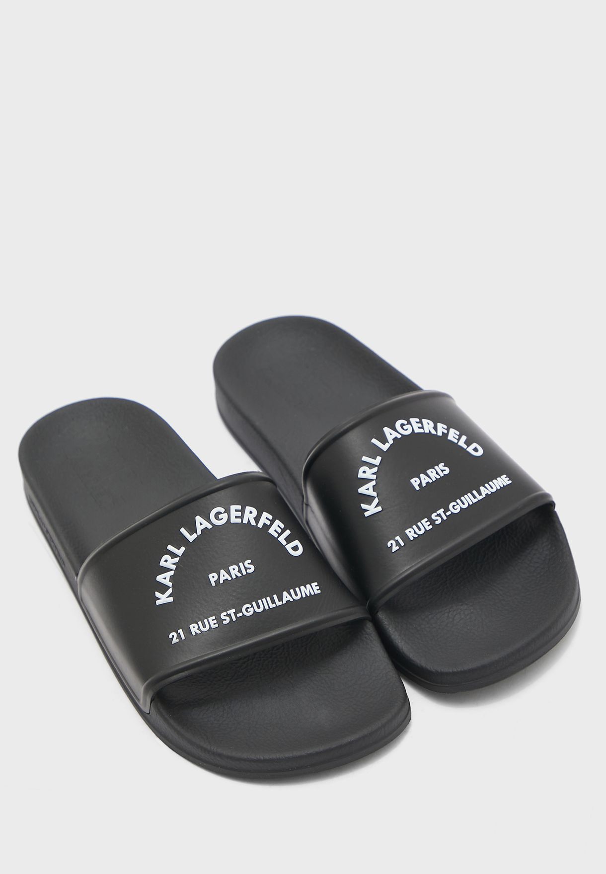 Buy Karl Lagerfeld black Kondo One Strap Flip Flops for Men in Muscat ...