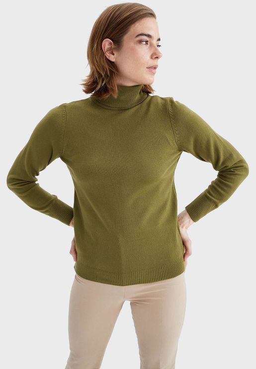 High Neck Knitted Sweater