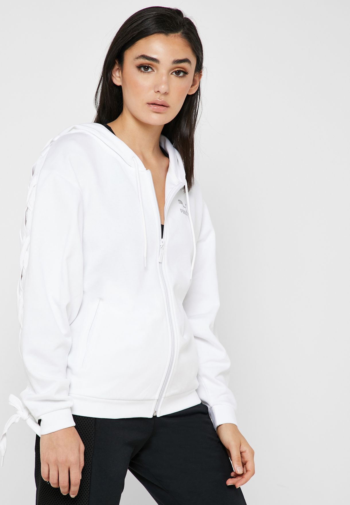 puma white hoodie women's