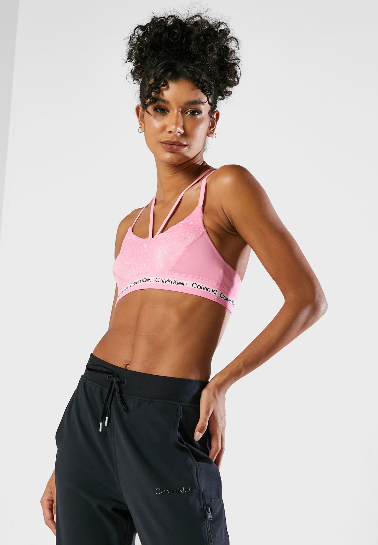 Logo Band Low Support Strappy Bra
