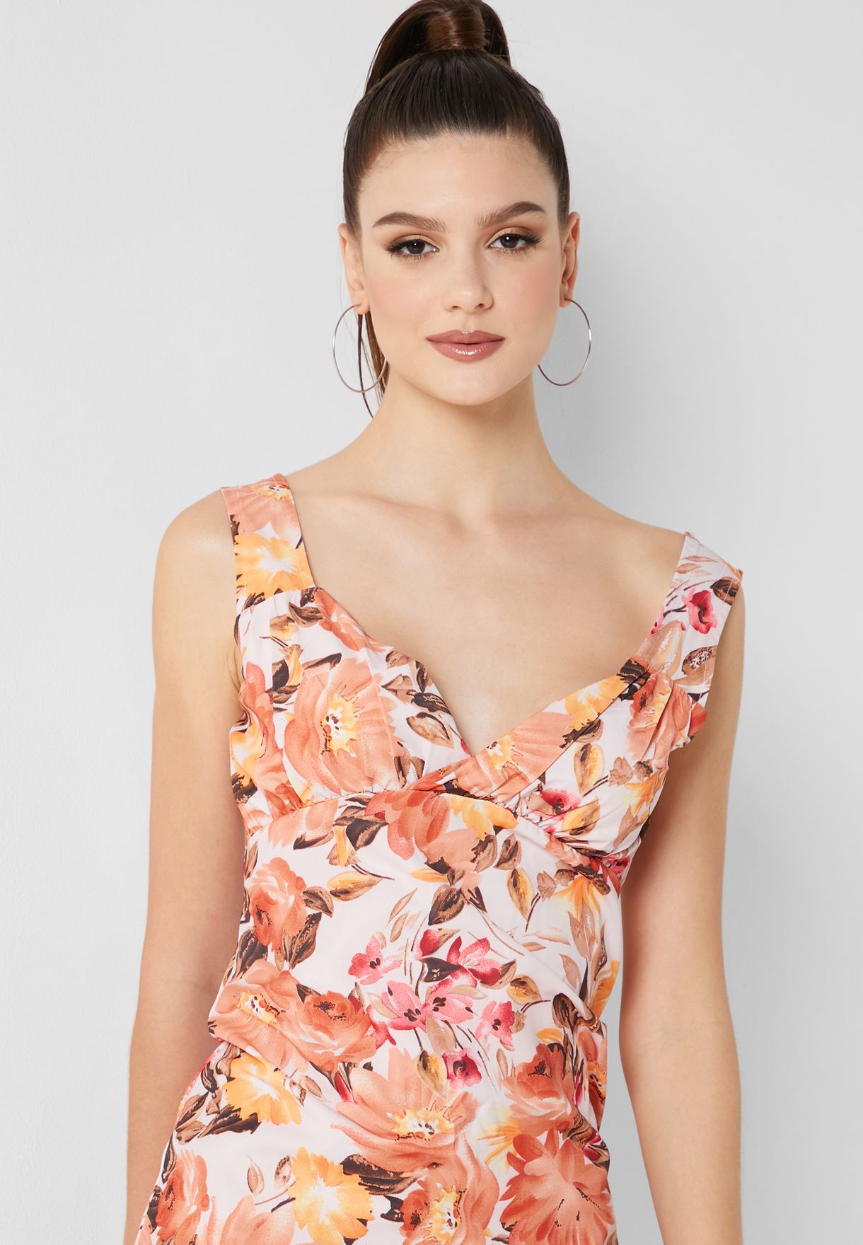 ginger sequin mesh strappy gown