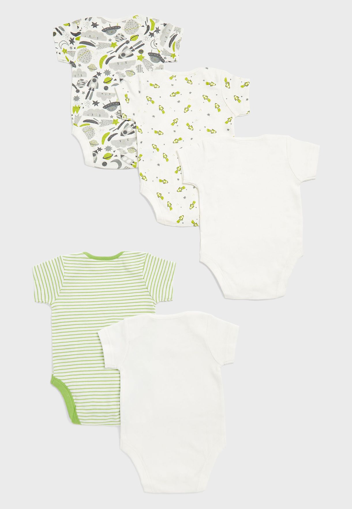 Kids 5 Pack Printed Bodysuits