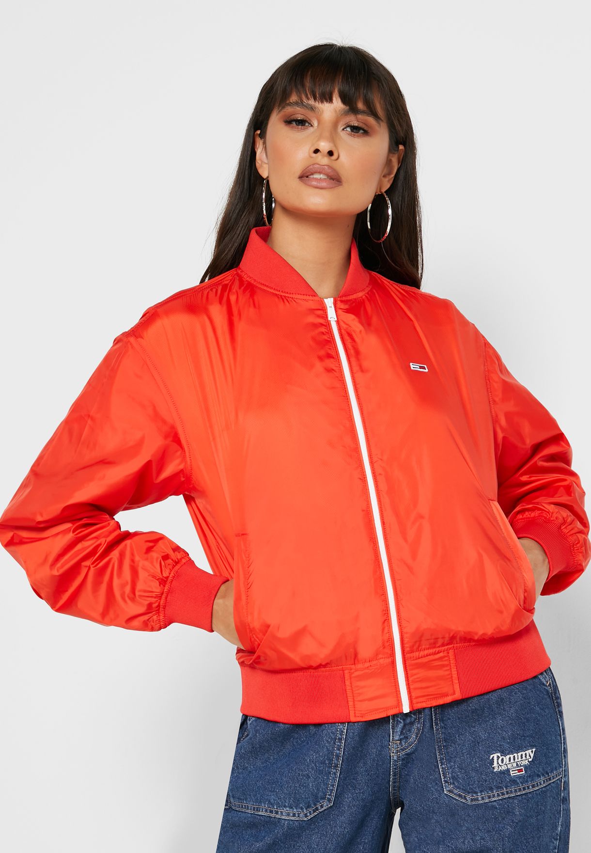 tommy jeans ribbed bomber jacket