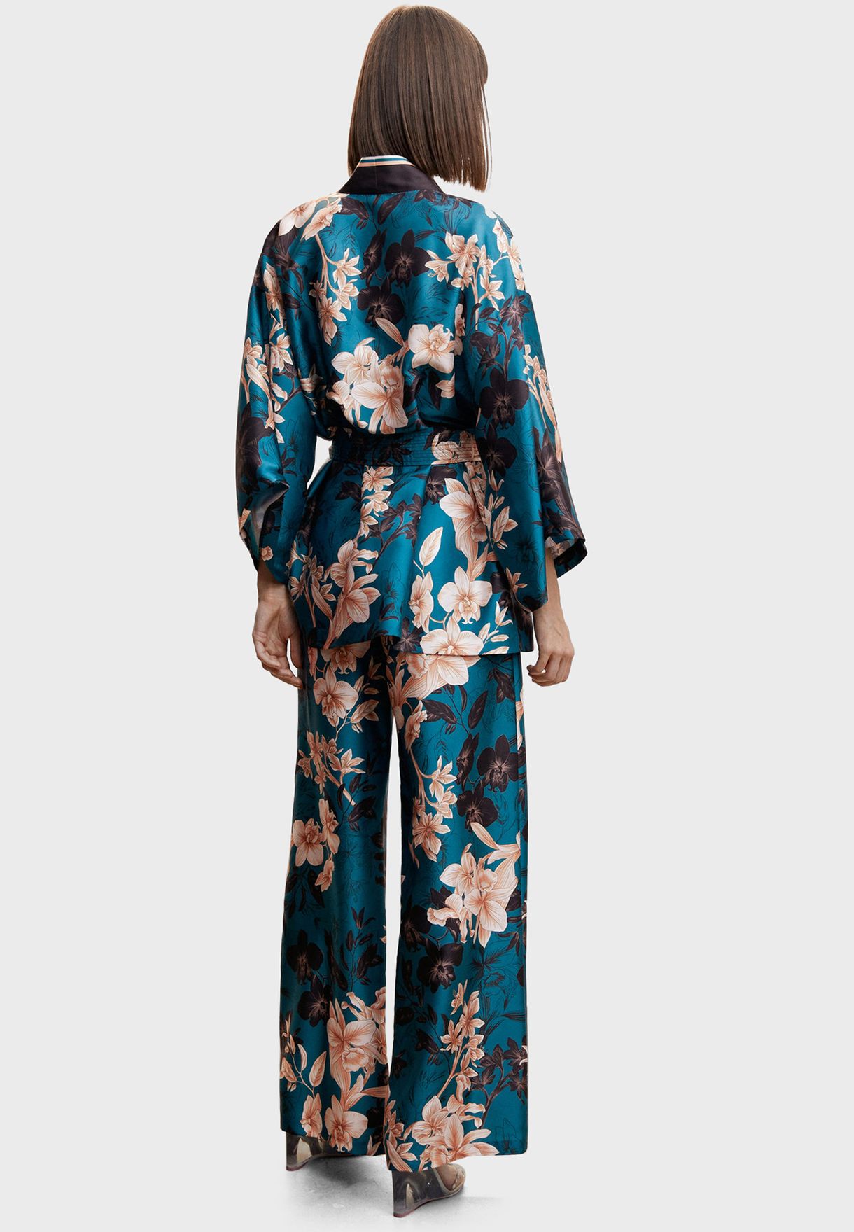 Floral Print Tie Detail Kimono