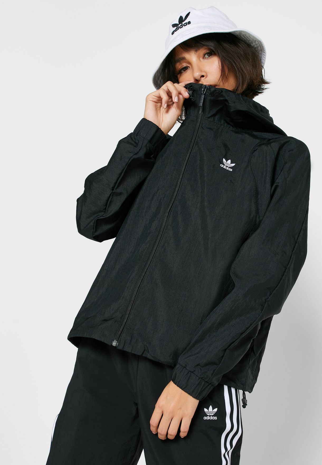 adidas originals hooded windbreaker jacket