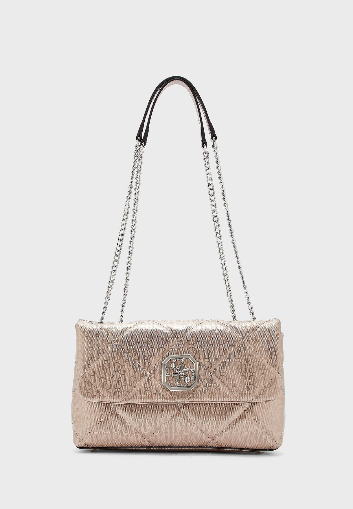 guess dilla quilted logo convertible flap crossbody