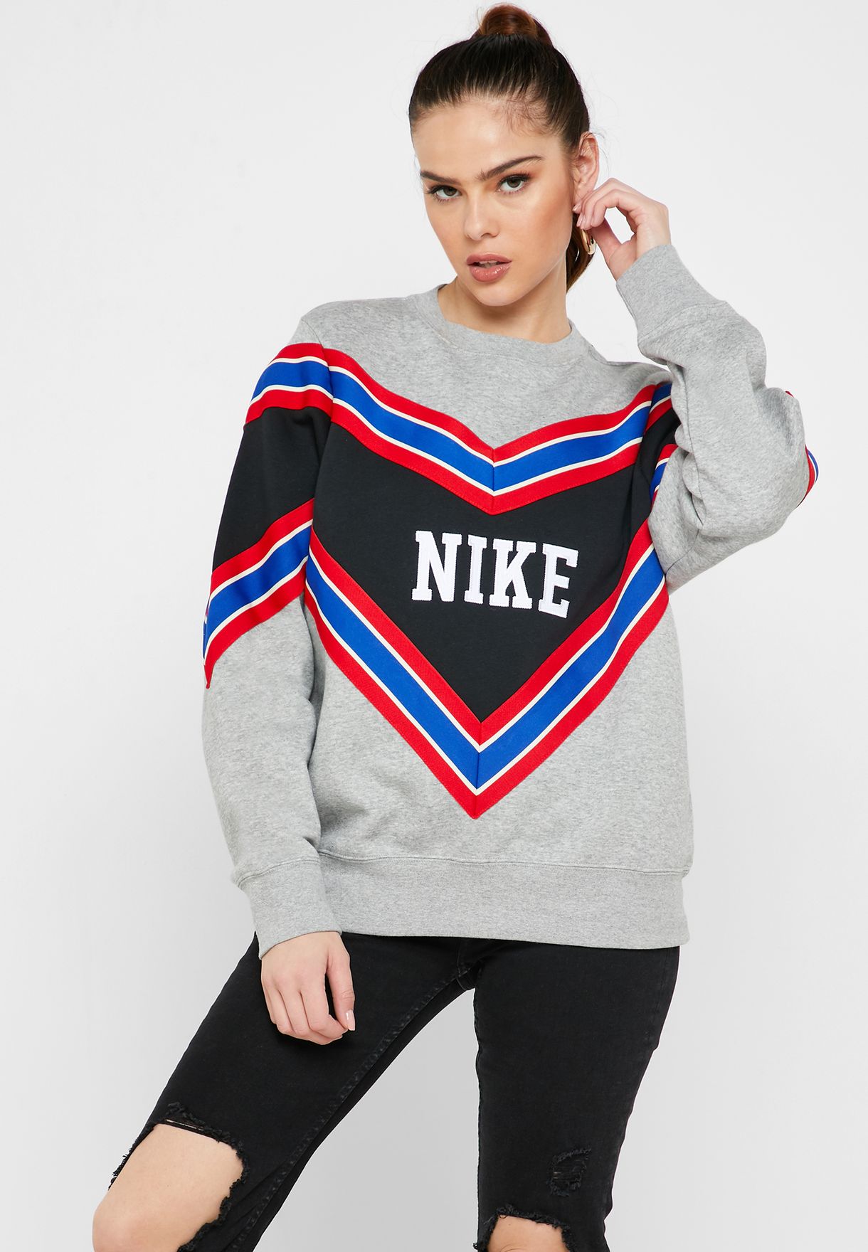 Buy Nike grey NSW Fleece Sweatshirt for 