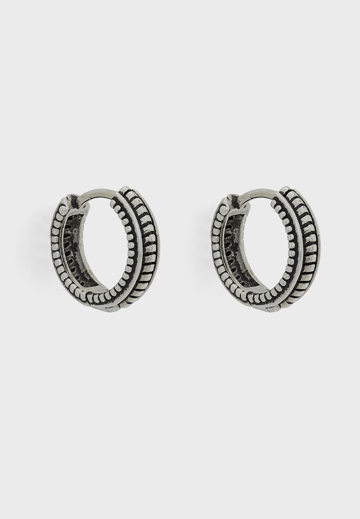 Oxidised Stainless Steel Hoop Earrings