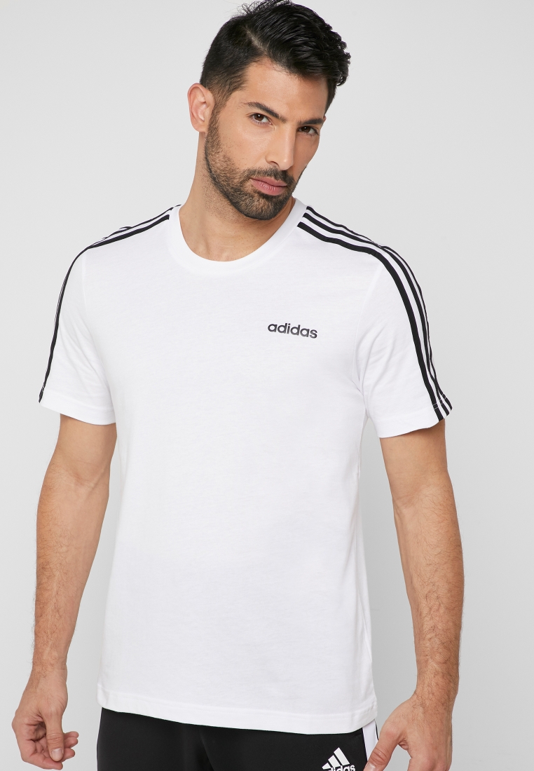 Buy adidas white 3 Stripe T-Shirt for MENA, Worldwide