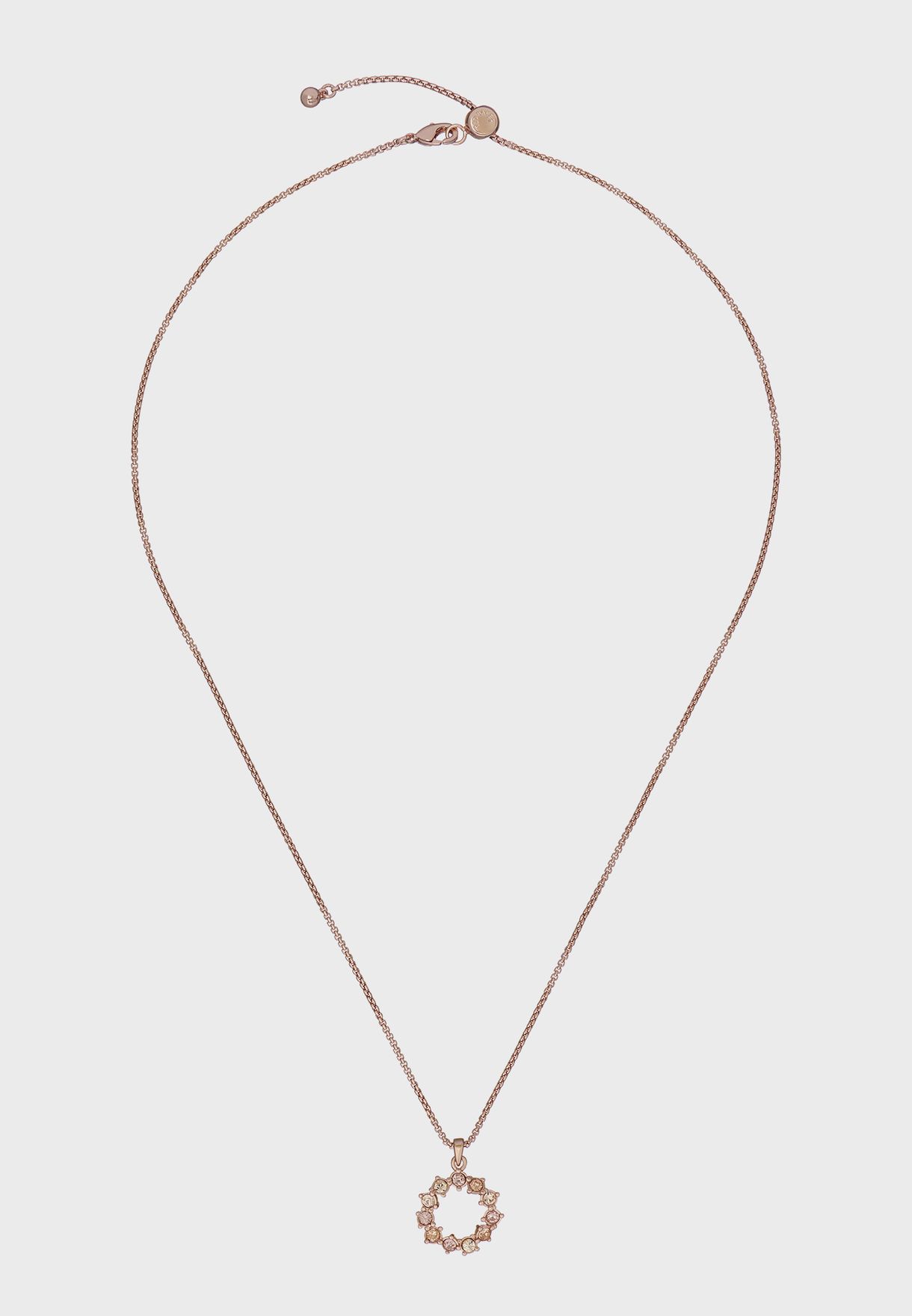 Cresar Crystal Hoop Pendant Necklace